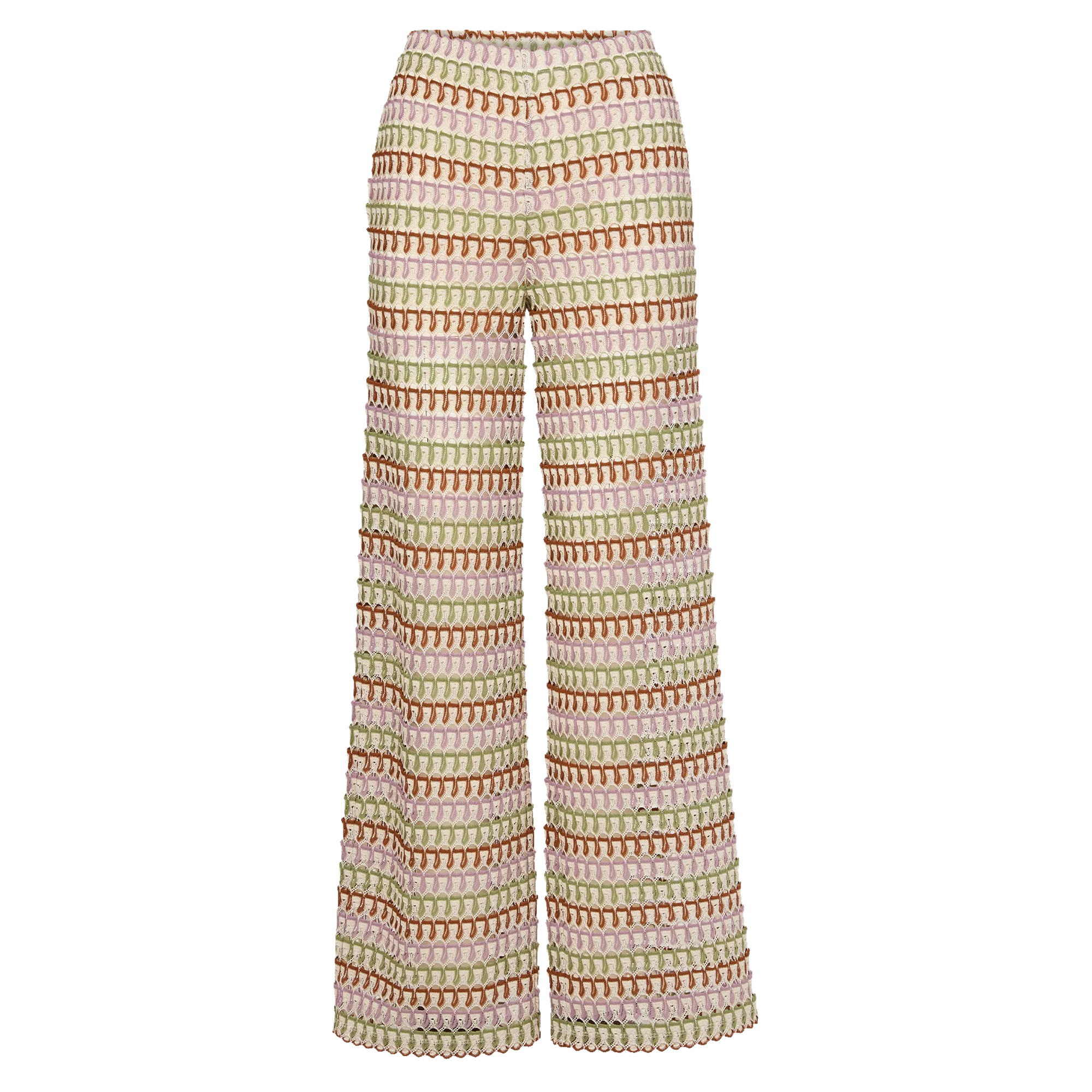 Fatima High-Waisted Crochet Wide-Leg Pant