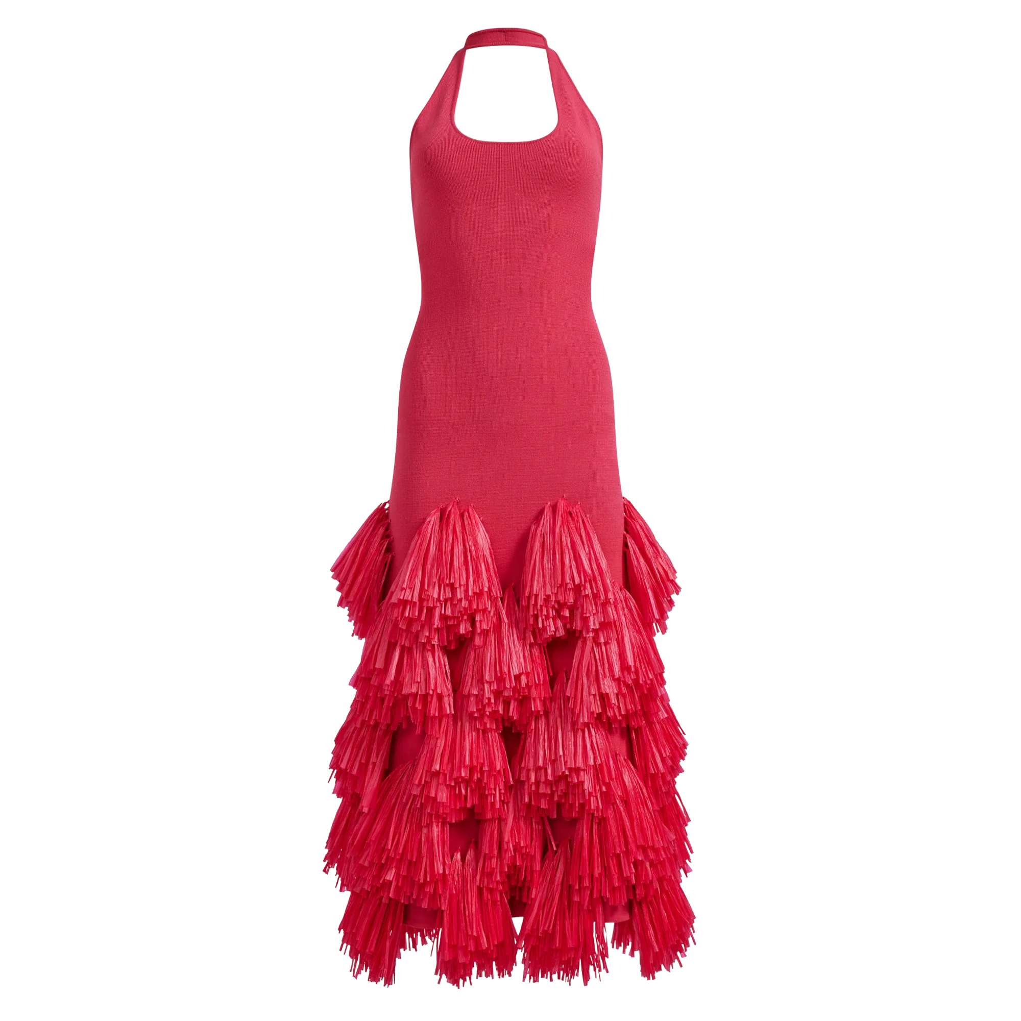 Elva Sleeveless Raffia Knit Midi Dress