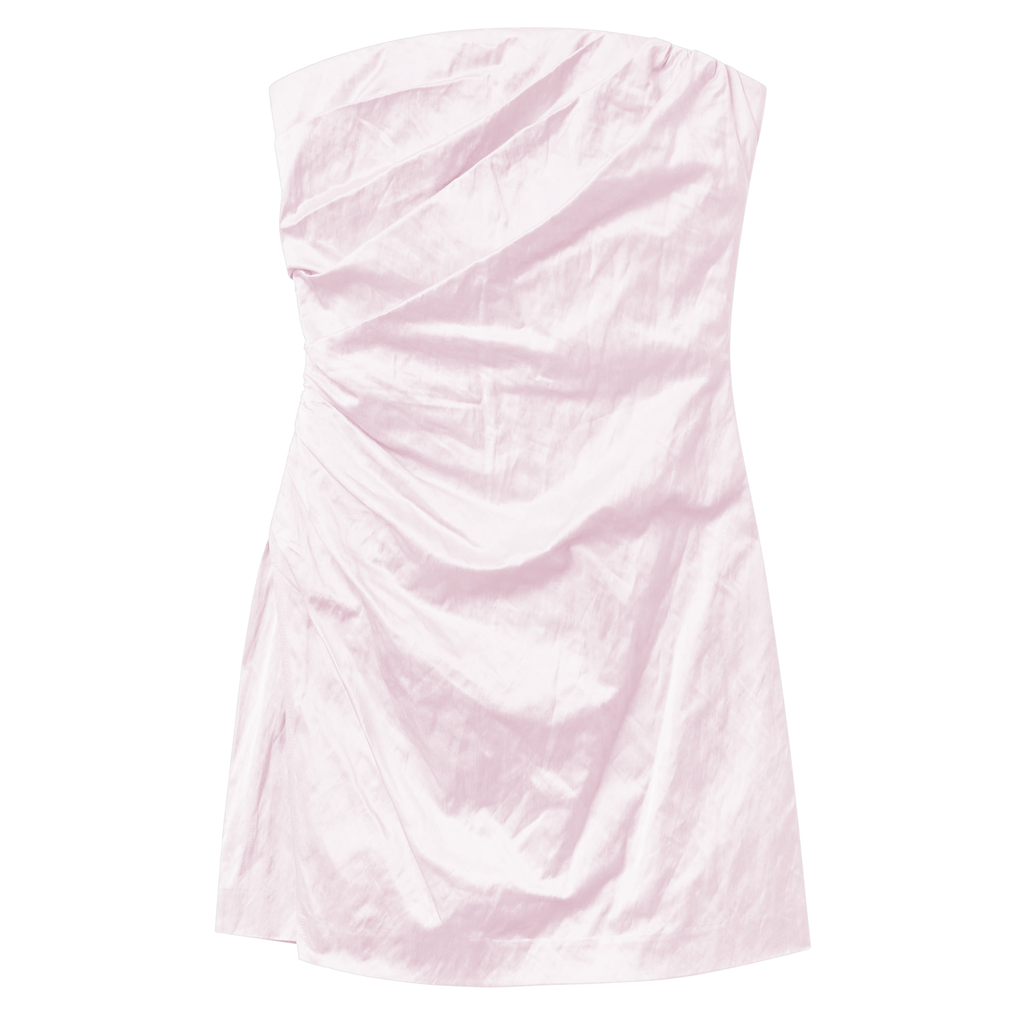 Evie Strapless Crinkled Satin Mini Dress