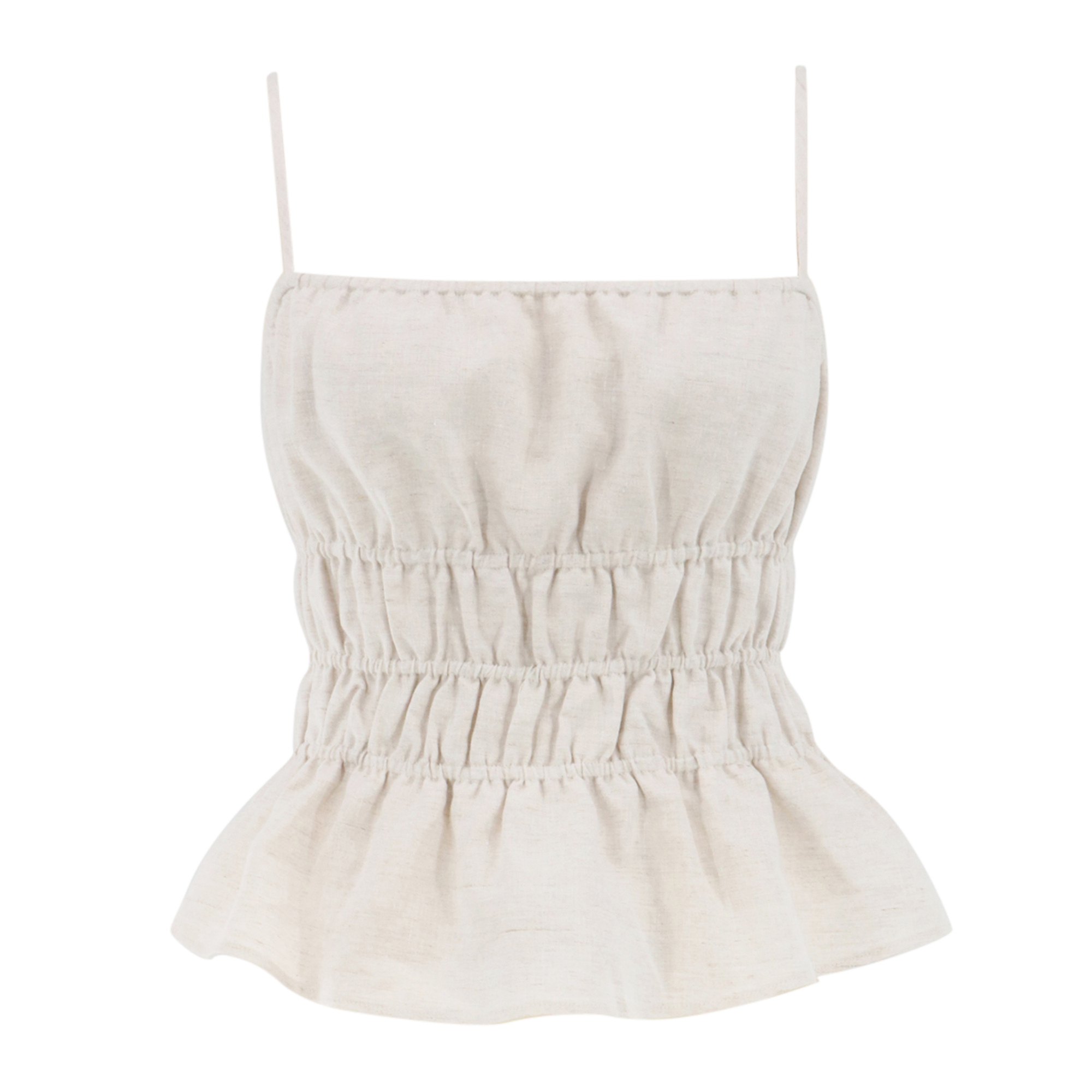 Ayla Smocked Linen Tank Top