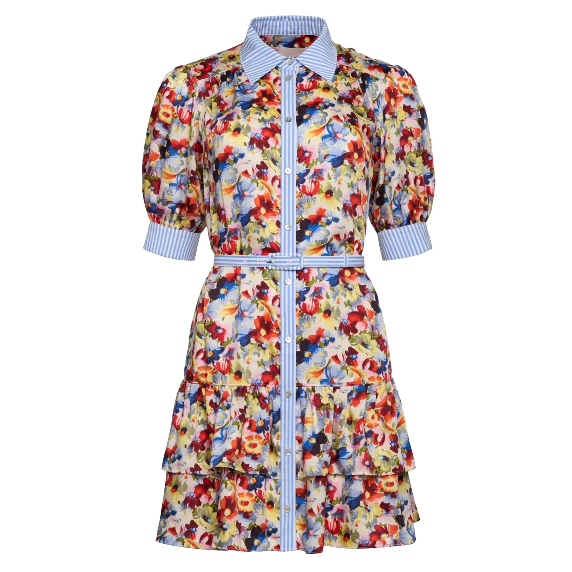 Wildflower Bunch Emry Short Sleeve Belted Mini Dress