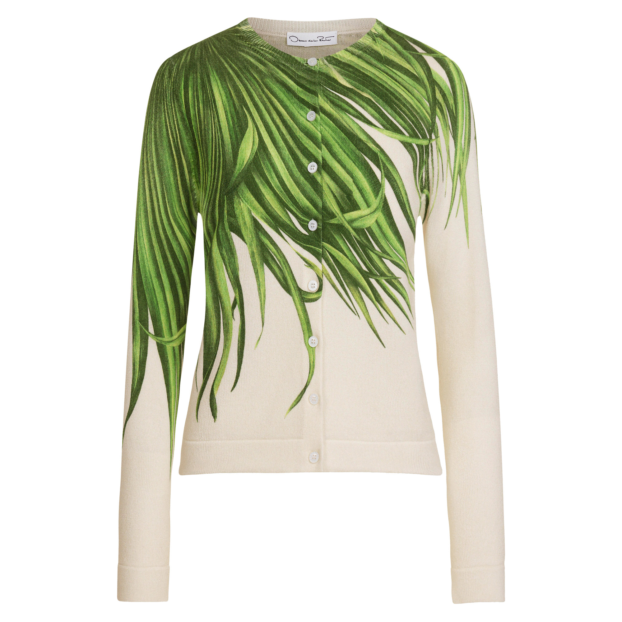 Printed Palm Tree Knit Twinset Cardigan