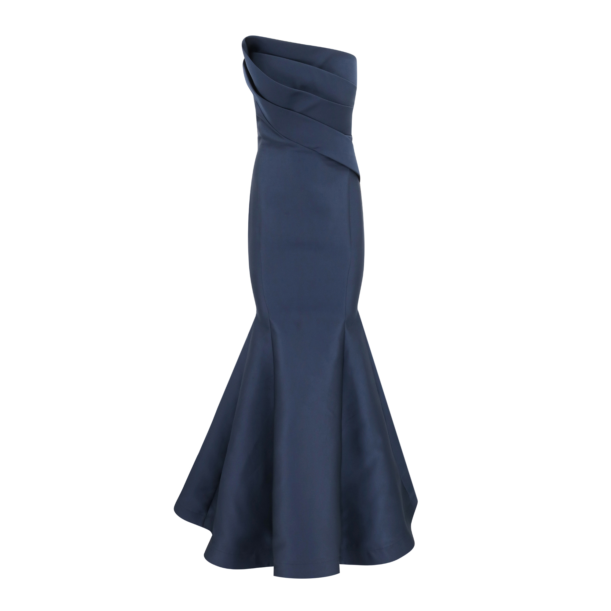 Angled Taffeta Bodice Gown