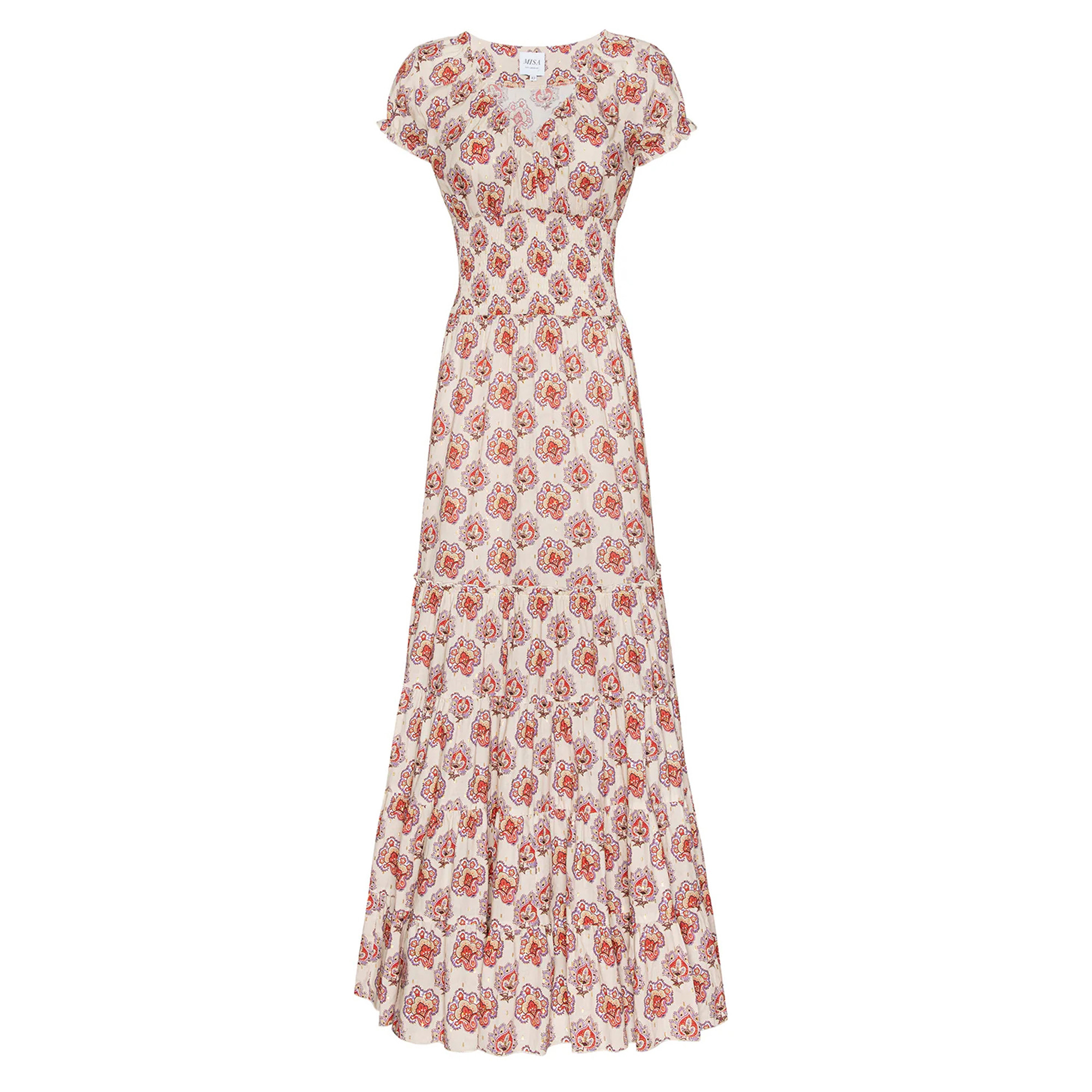 Judith Short Sleeve Smocked Maxi Dress