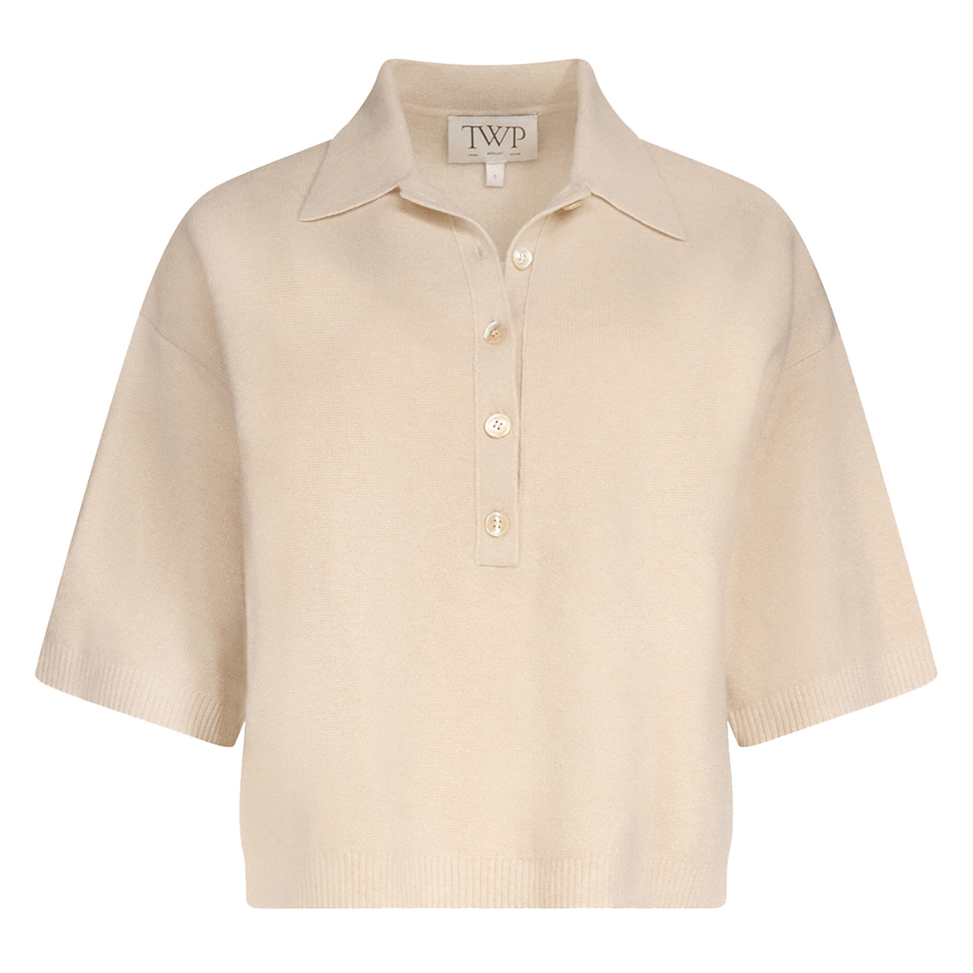 Short Sleeve Cashmere Polo Sweater