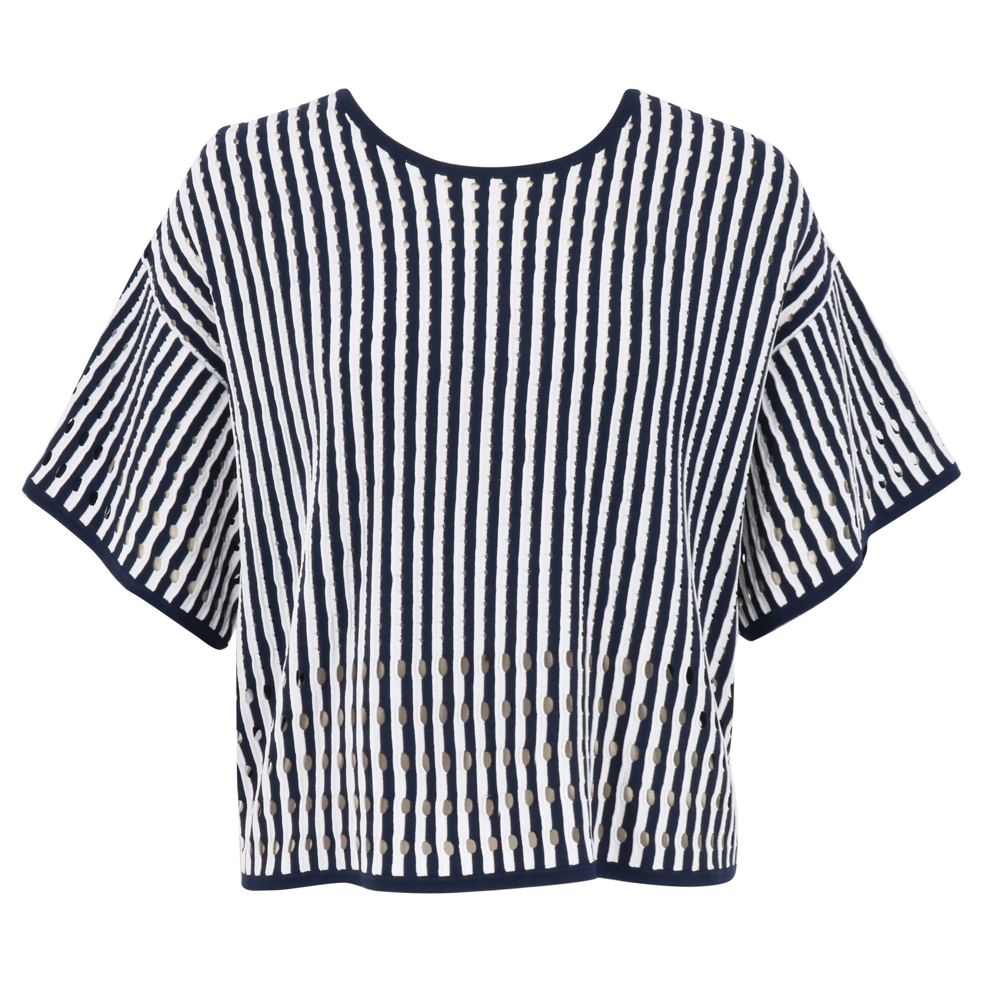 Nellie Short Sleeve Knit Pinstripe Top