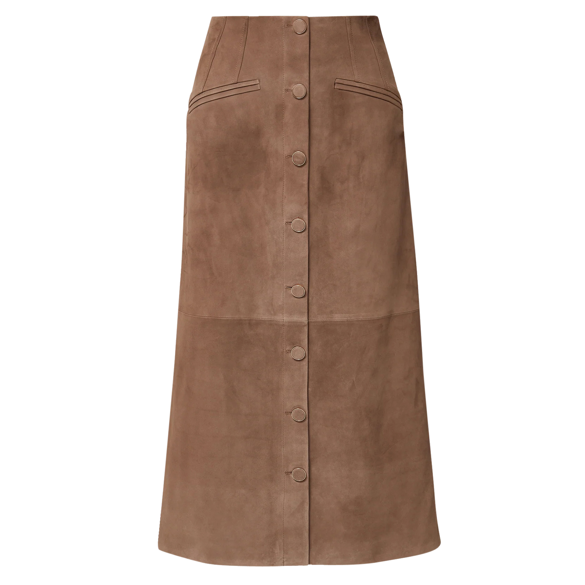 Callisian Suede Midi Skirt