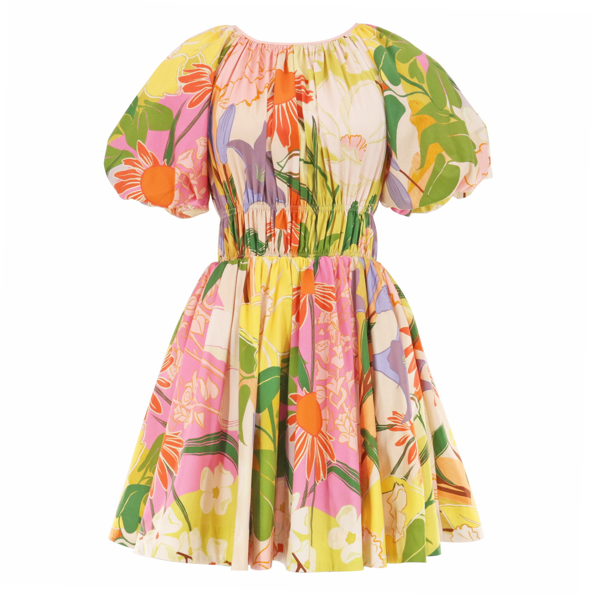 Breakfast Smocked Short Sleeve Mini Dress