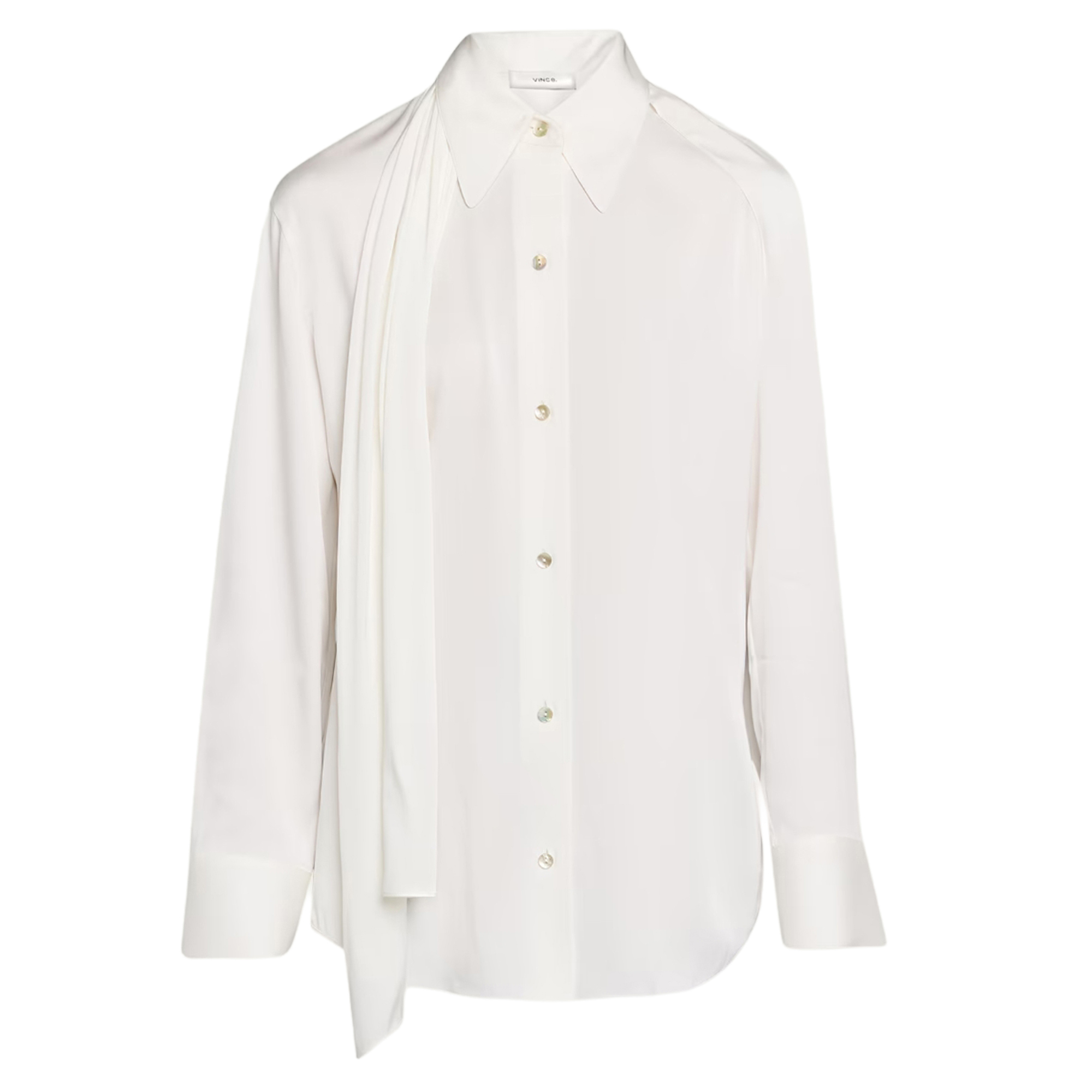 Draped Scarf Tie Long Sleeve Blouse
