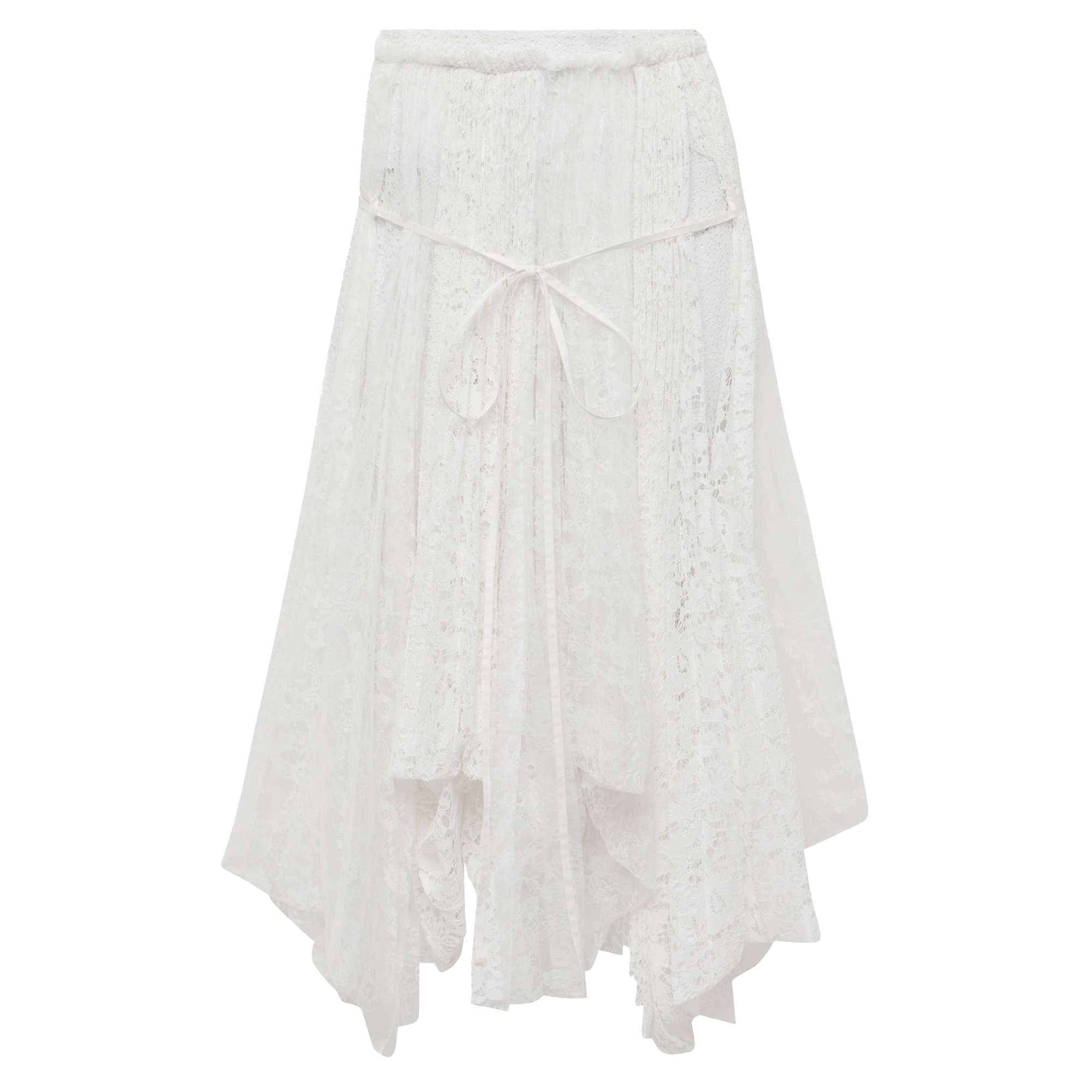 Mixed Lace Midi Skirt