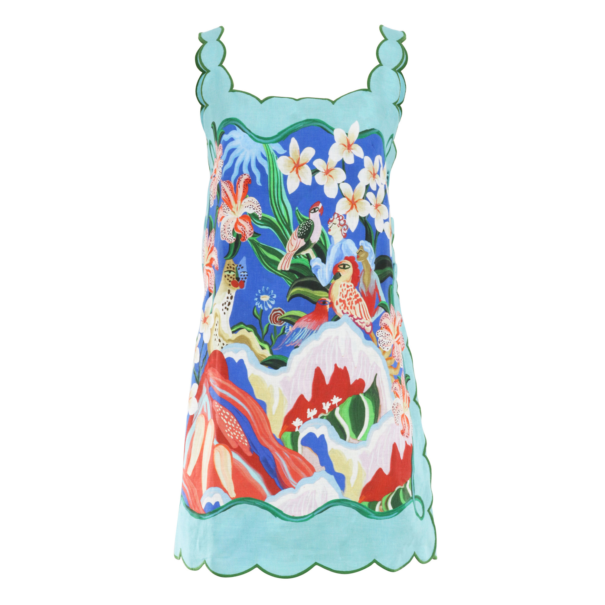 Sleeveless Garden Of Life Scarf Mini Dress