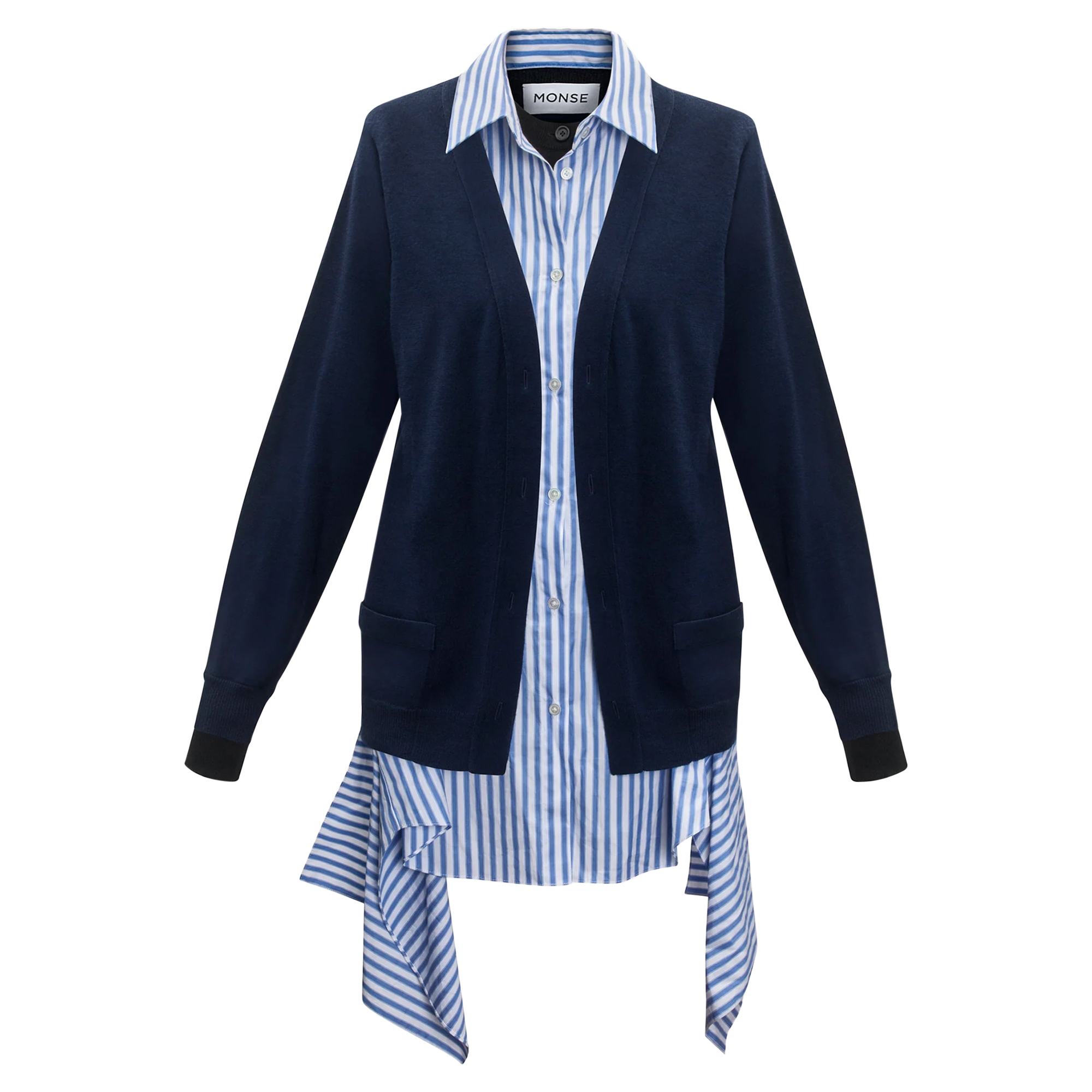Triple Layered Shirting Knitwear Cardigan