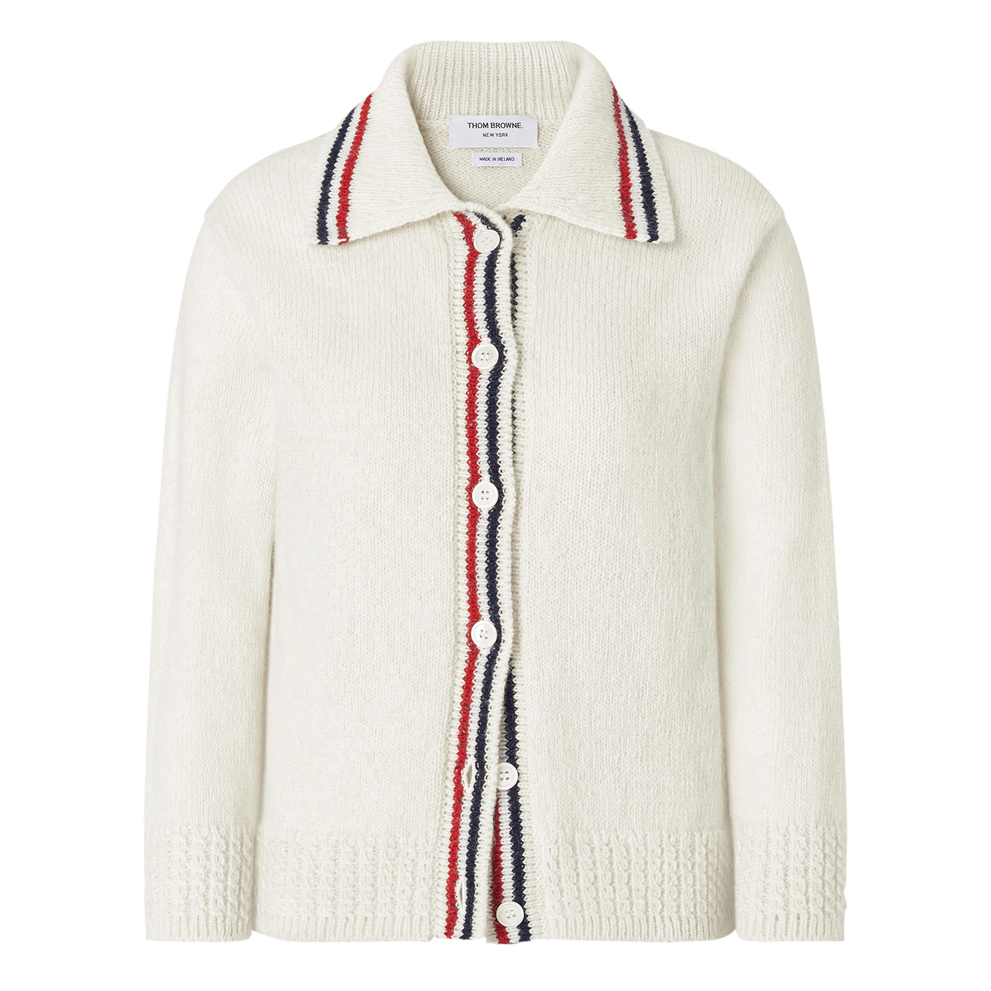 Hector Pointelle Intarsia Polo Cardigan
