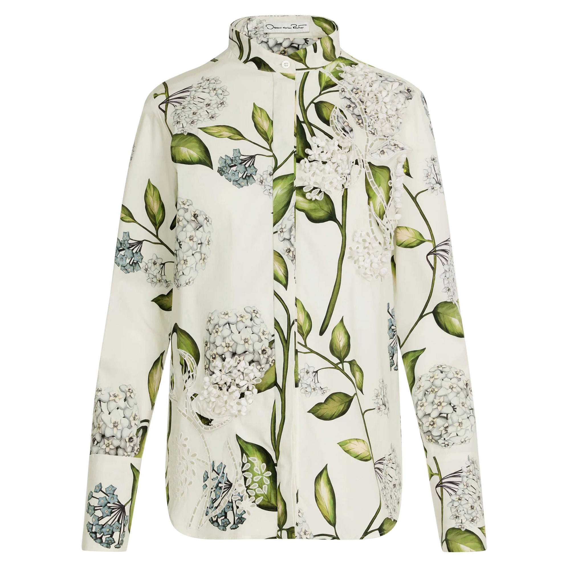 Porcelain Flower Cotton Poplin Blouse