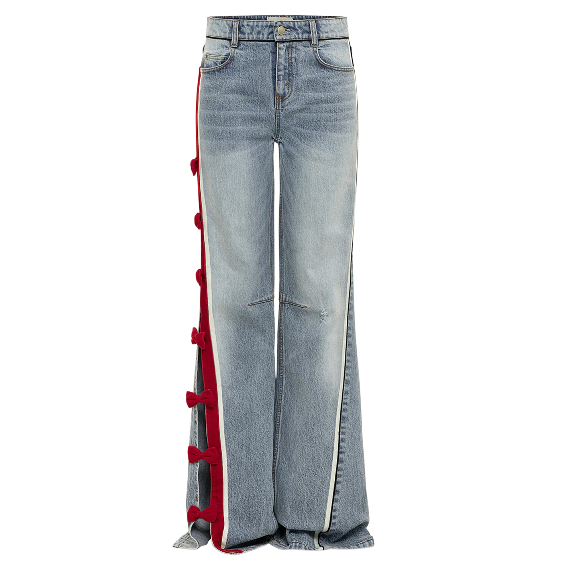 Dan Bow-Detail Boyfriend Jeans