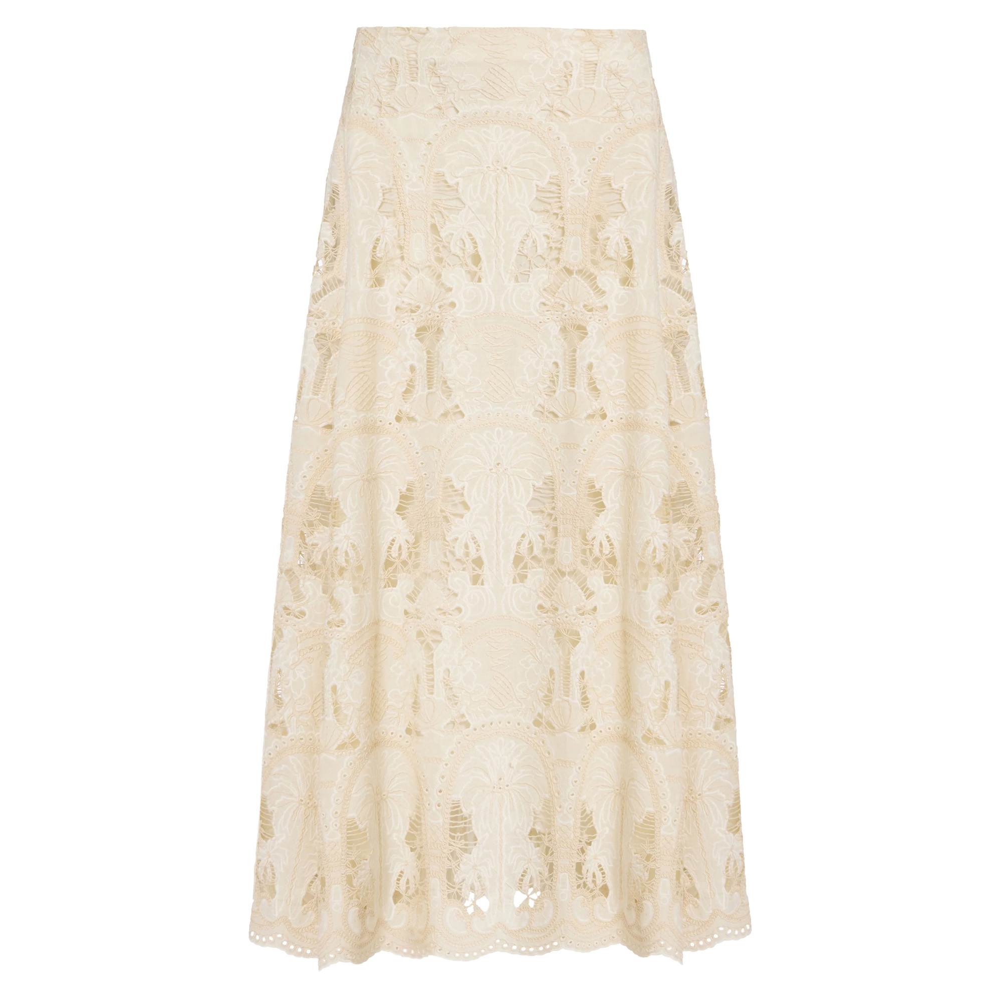 Emryn Embroidered Cotton A-Line Maxi Skirt