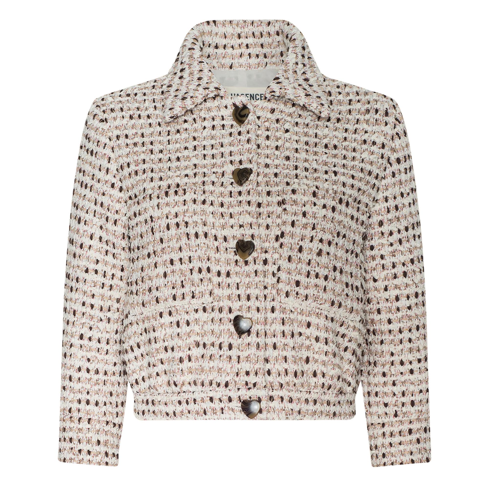 Jia 3/4 Sleeve Cropped Tweed Jacket