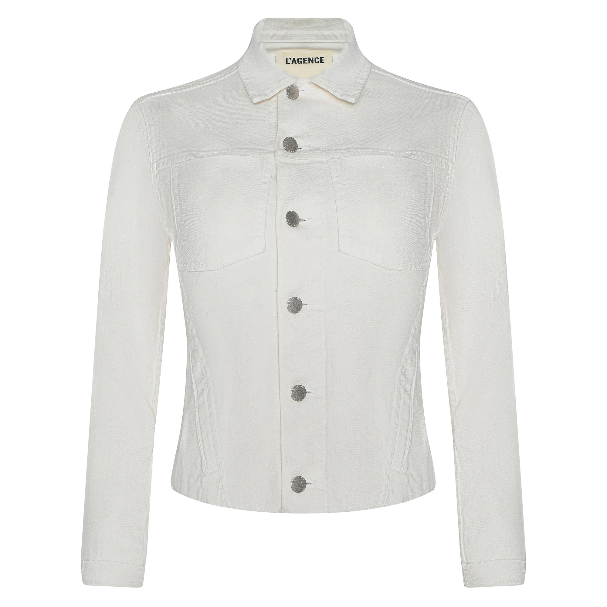 Janelle Slim Raw Hem Denim Jacket