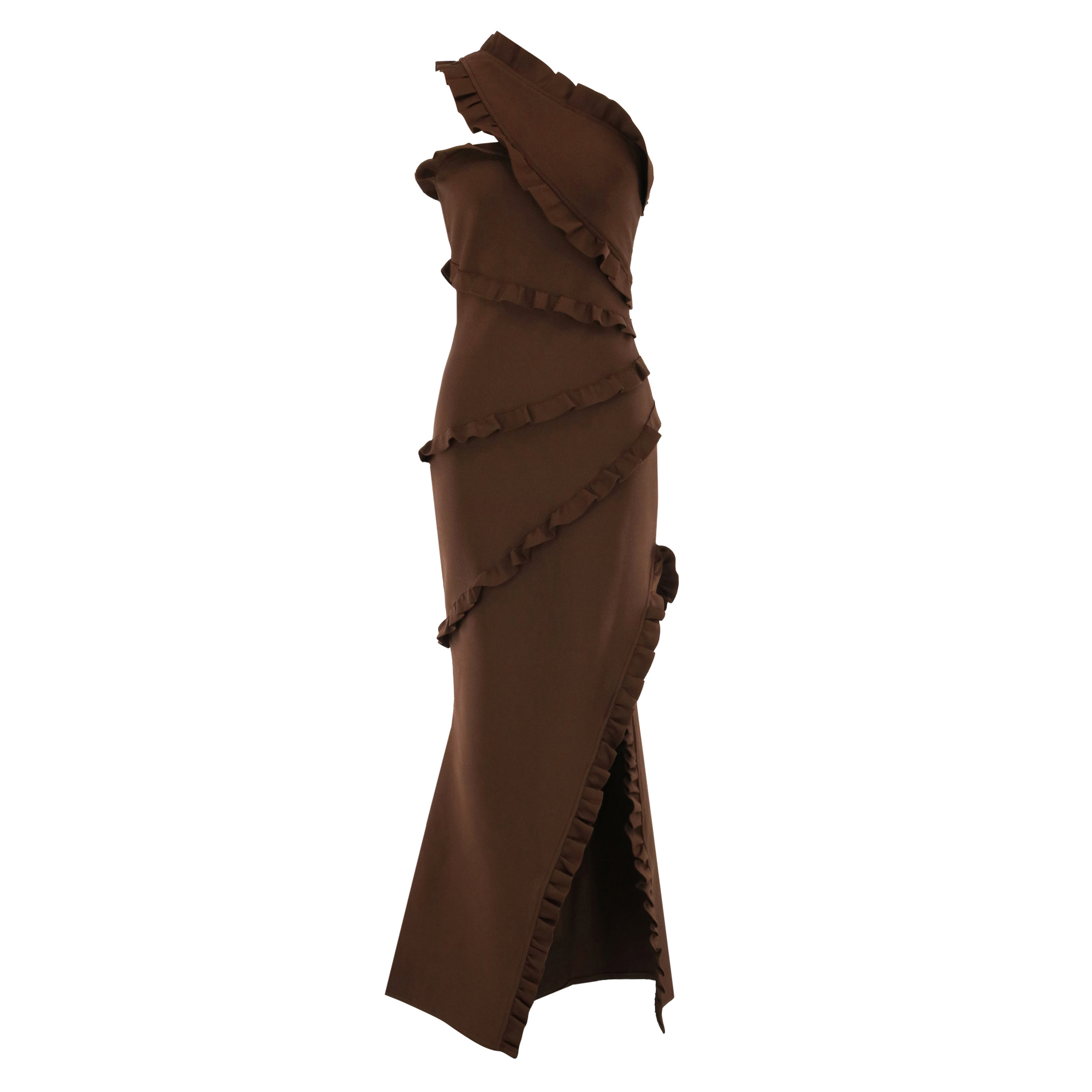 Floriana Asymmetric Neck Gown