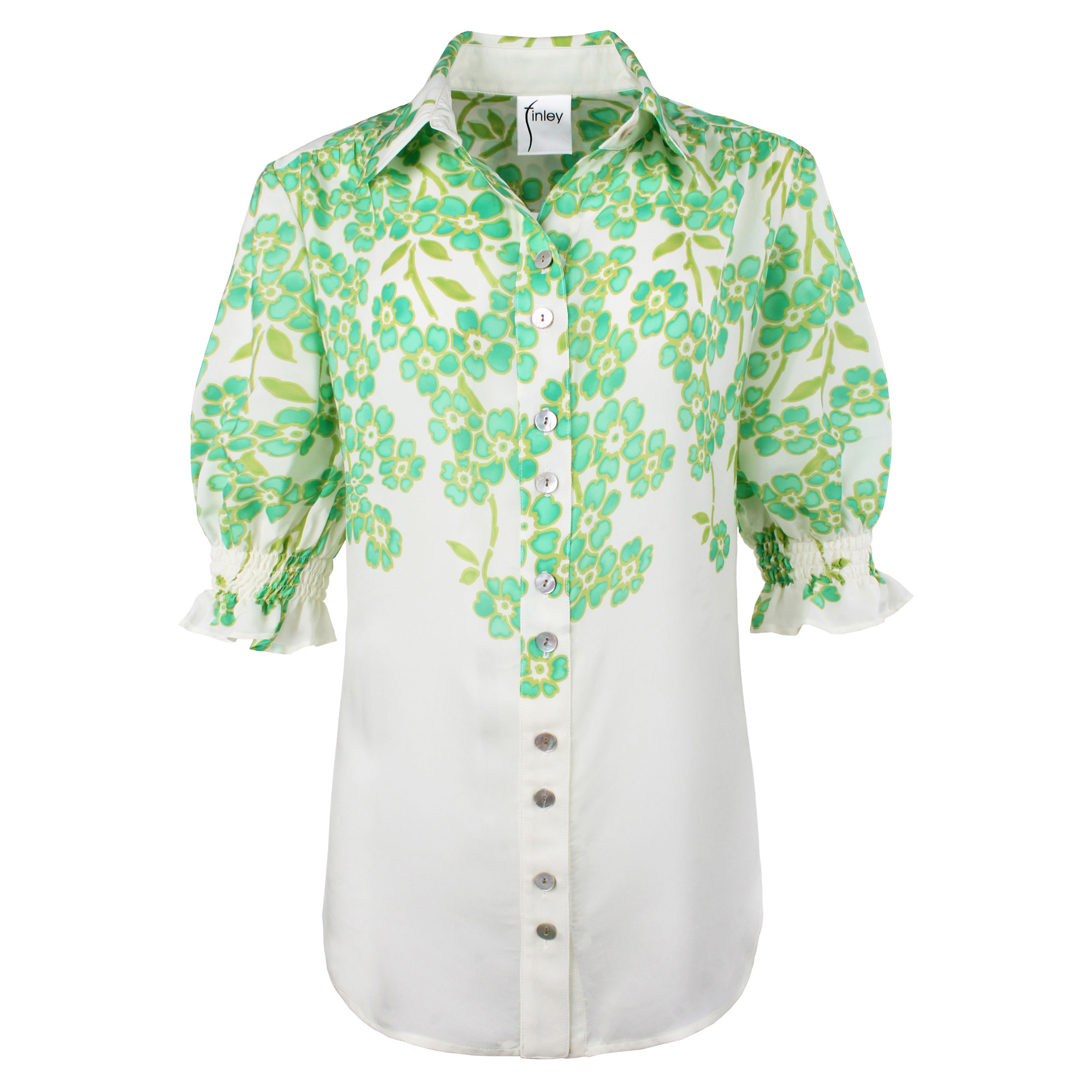 Sirena Clover Print Button Down Shirt