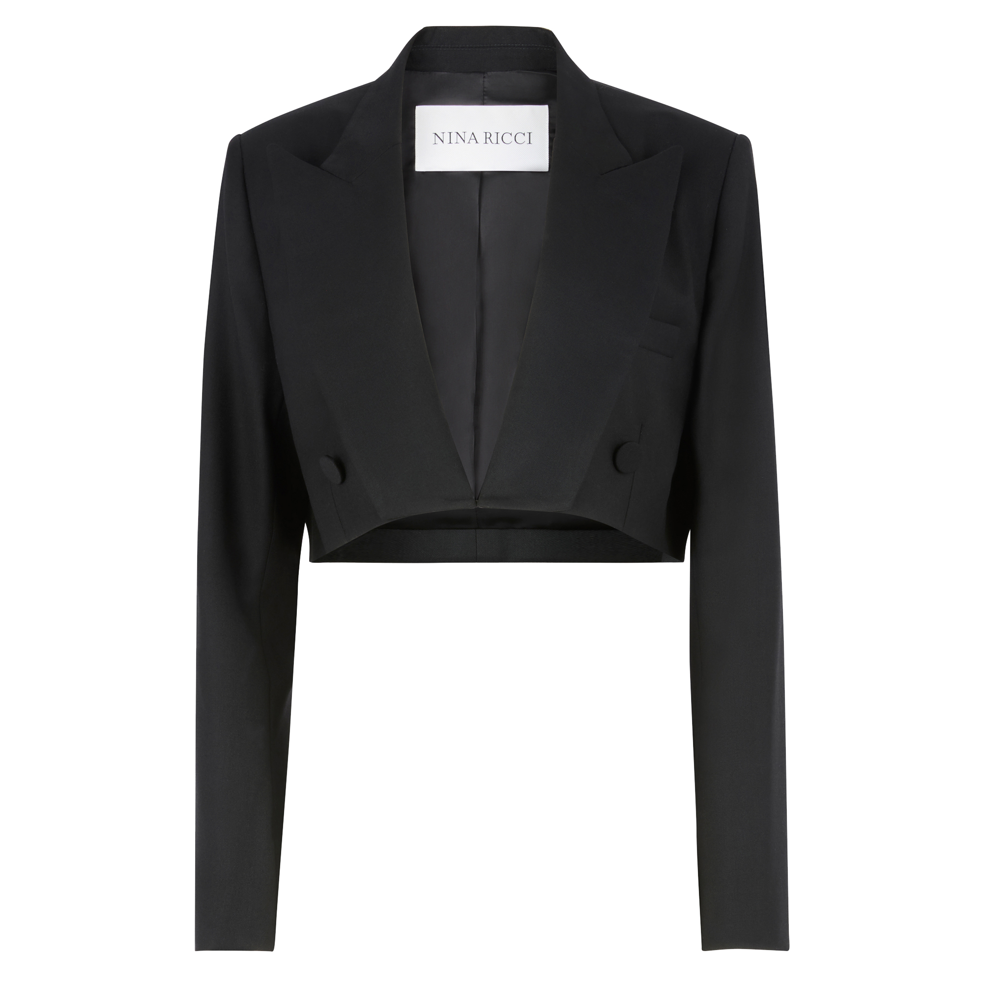 Cropped Blazer In Wool Gabardine