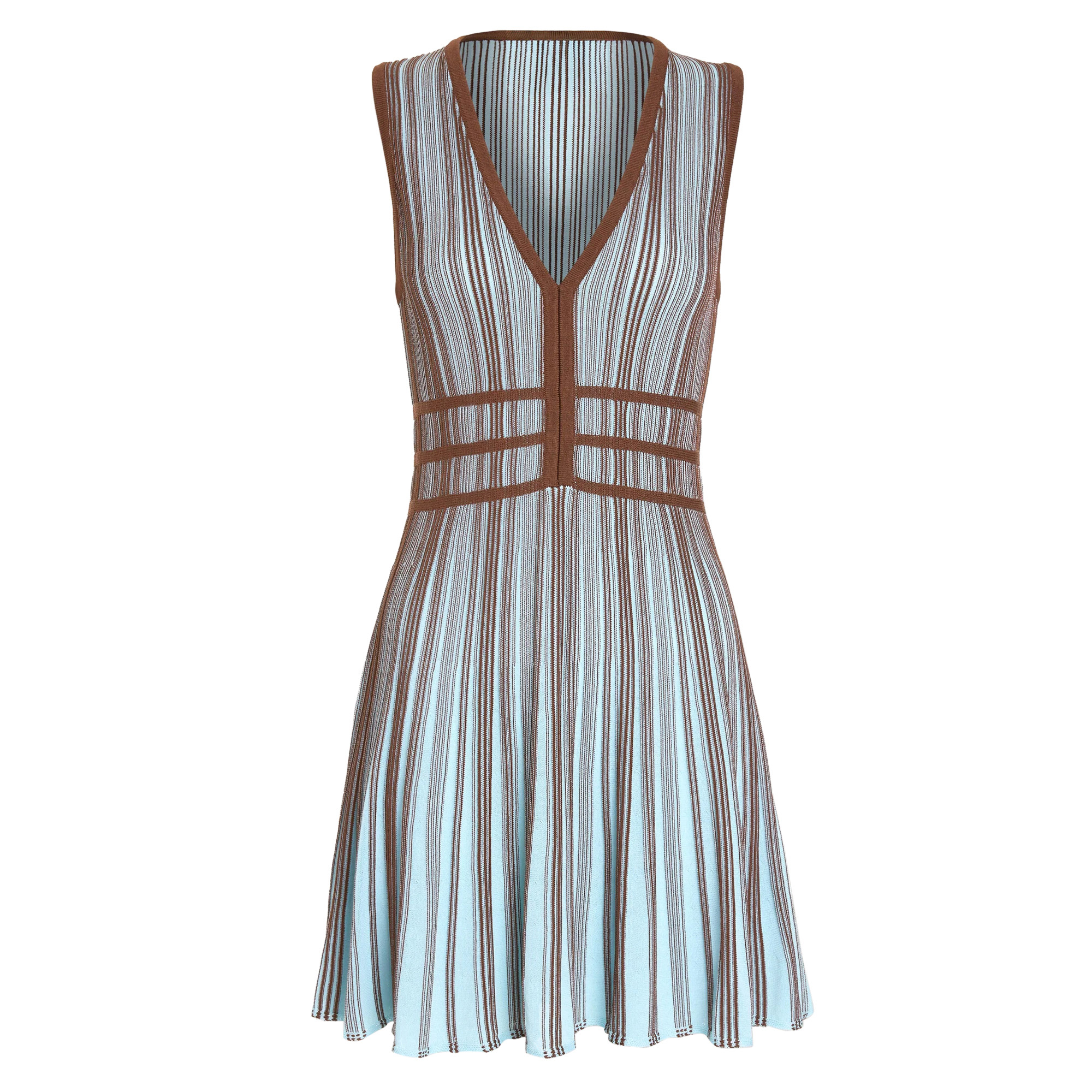 Aria Sleeveless V-Neck Ribbed Knit Mini Dress