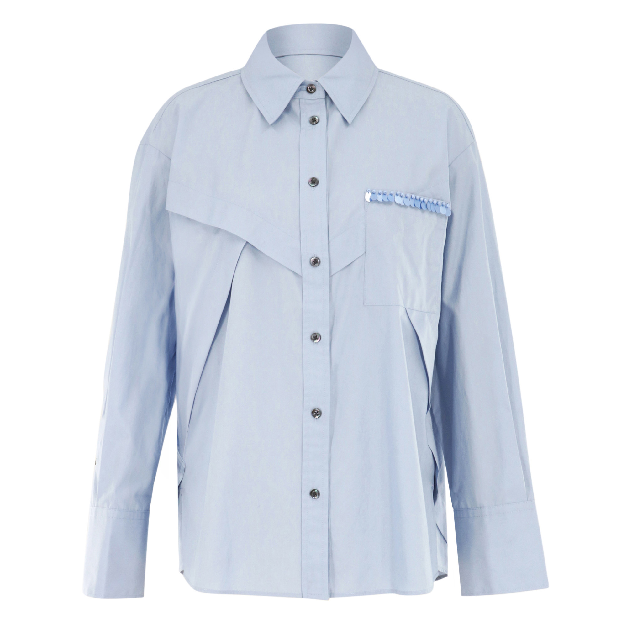 Poplin Oversized Shirt with Embellishment
