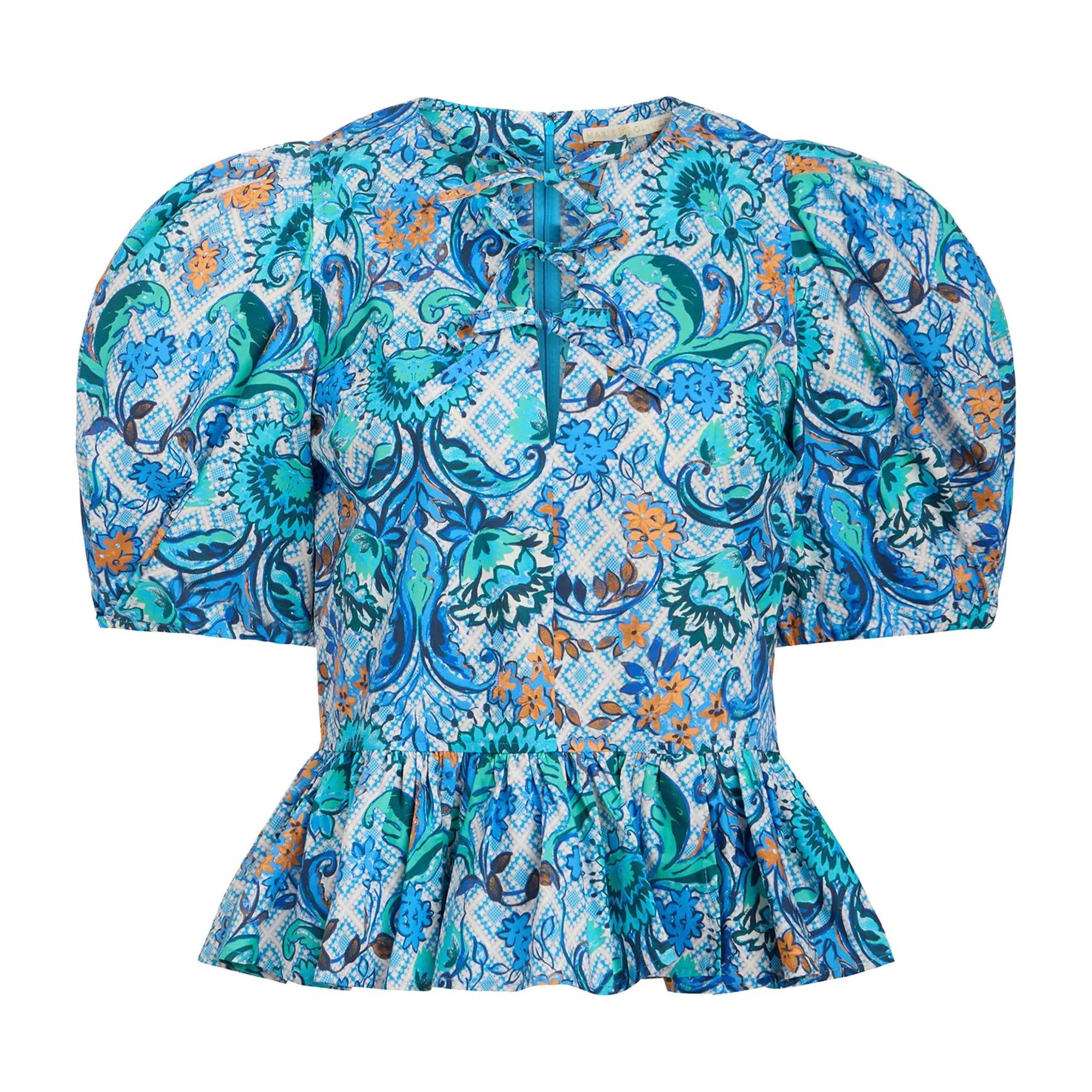 Estella Puff Sleeve Peplum Top