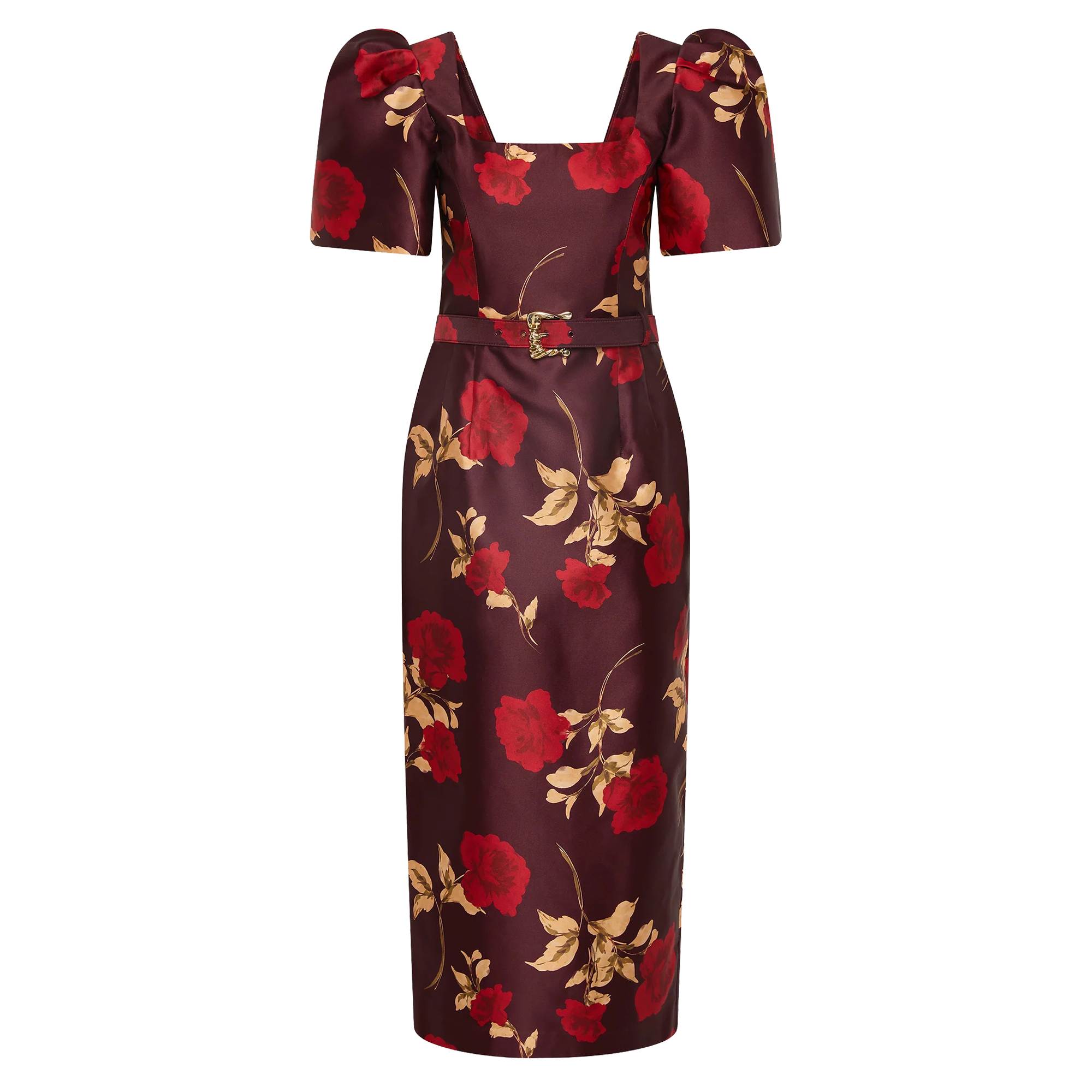 Melora Short Sleeve Belted Midi Dress