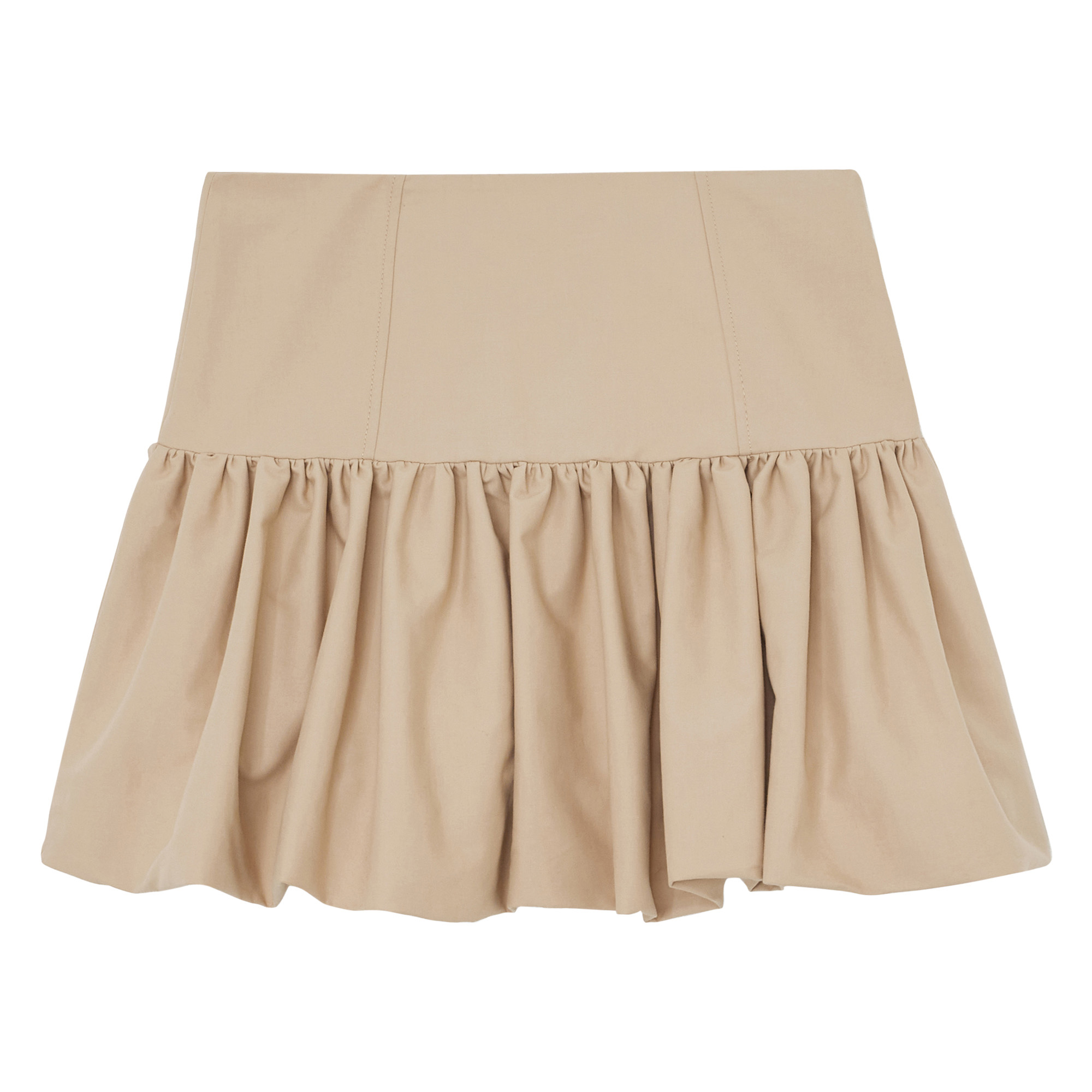 Double Cotton Dropped Waist Mini Skirt