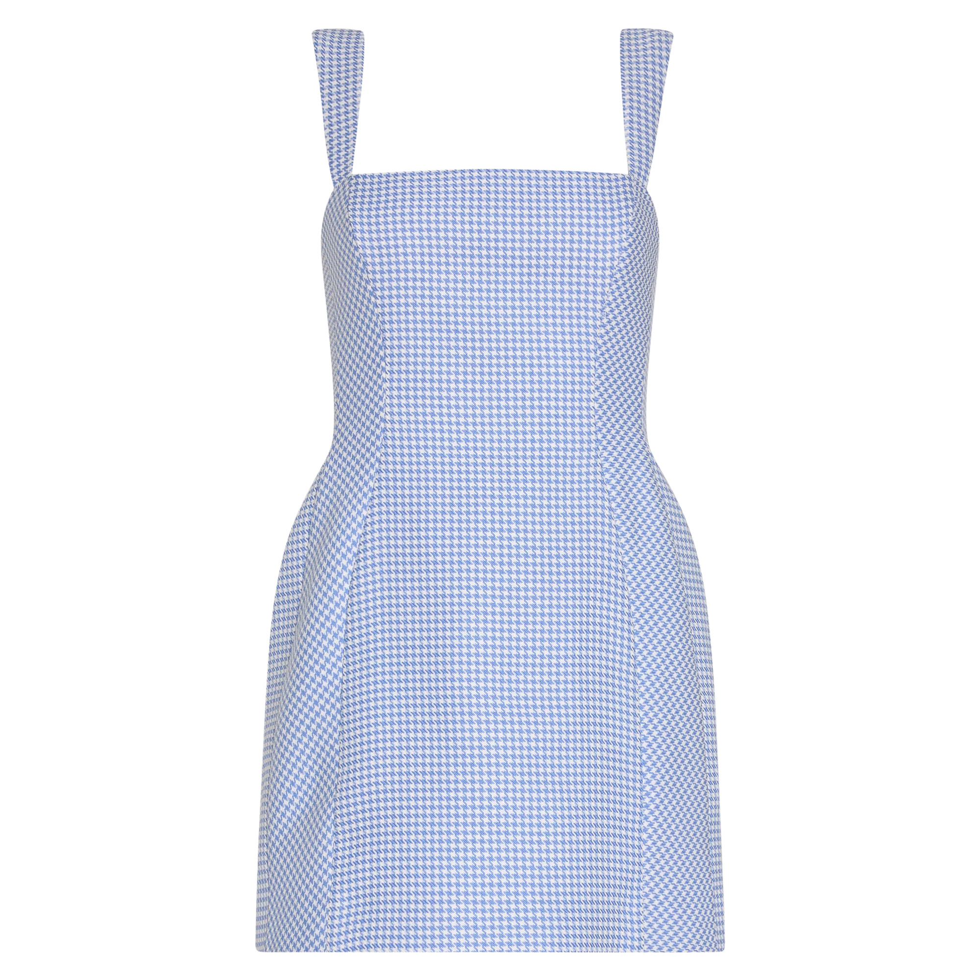 Andreina Sleeveless Herringbone Print Mini Dress