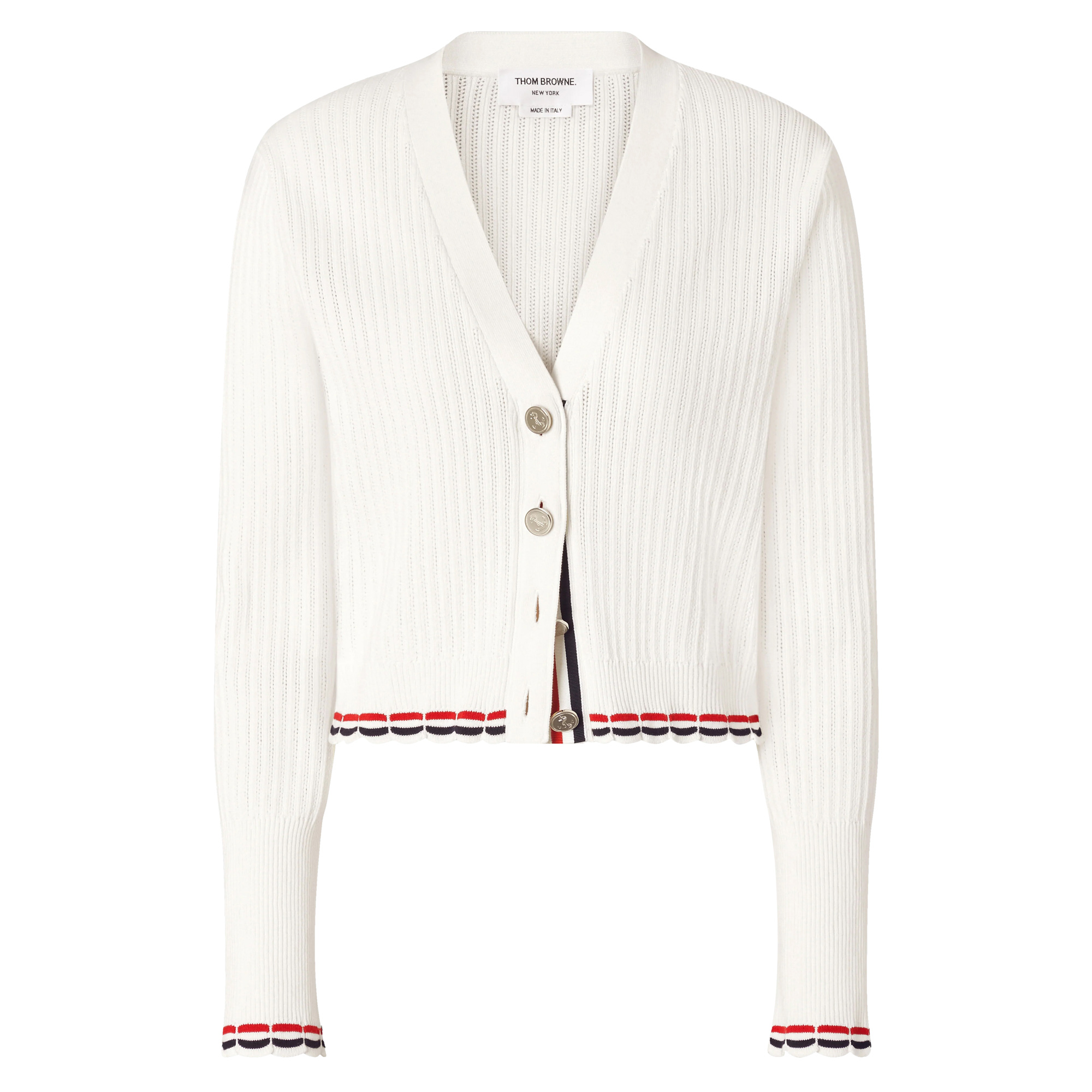 Long Sleeve Pointelle Rib Stitch Cardigan