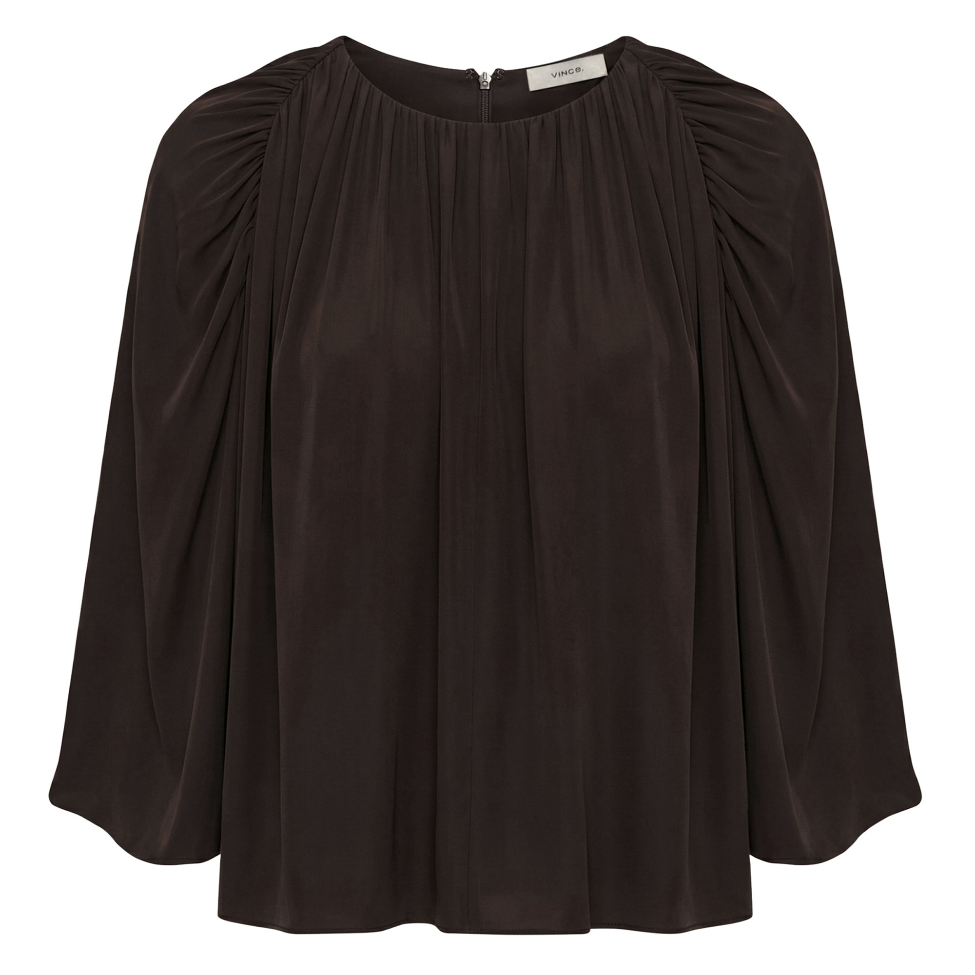 Gathered Cape Bubble Blouse