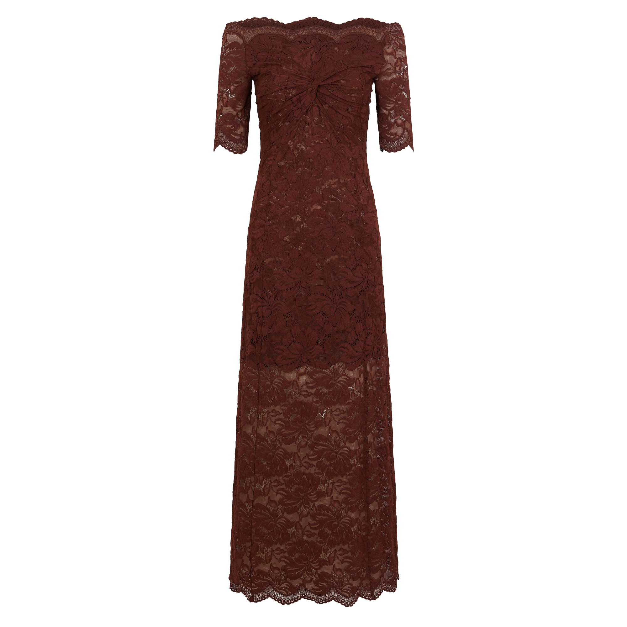 Short Sleeve Lace Midi Dress
