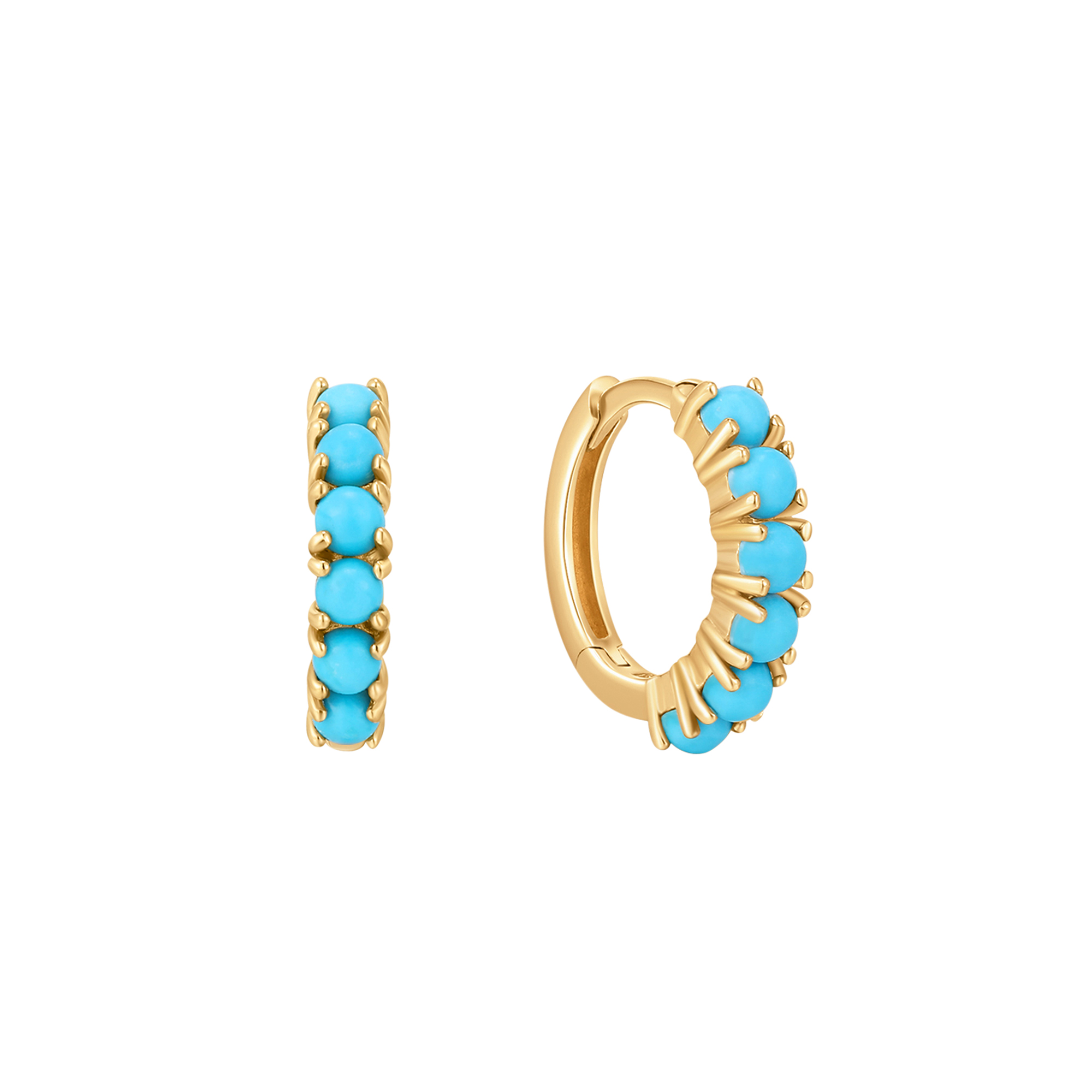 Turquoise Huggie Earrings
