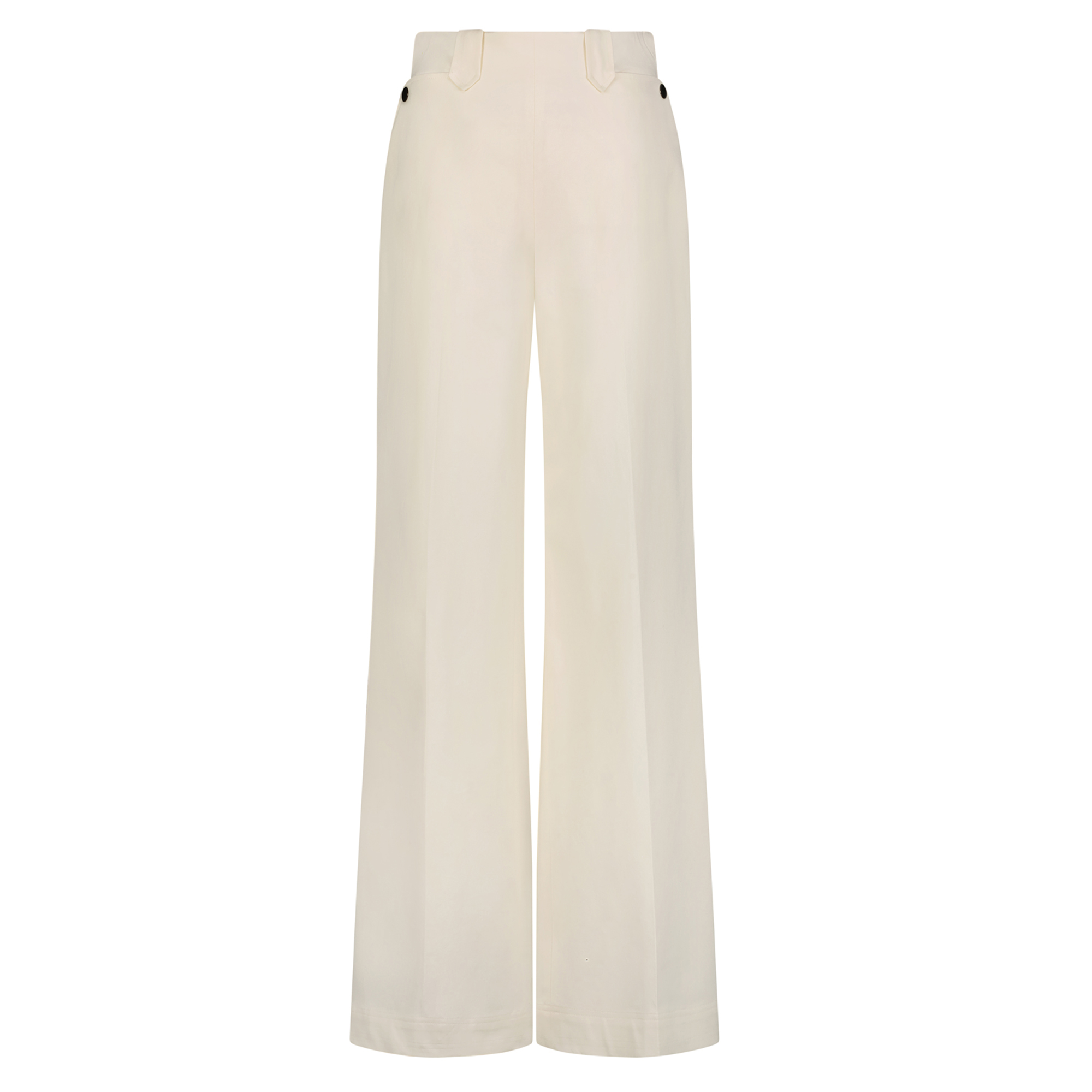High-Rise Straight-Leg Stretch Cotton Pant