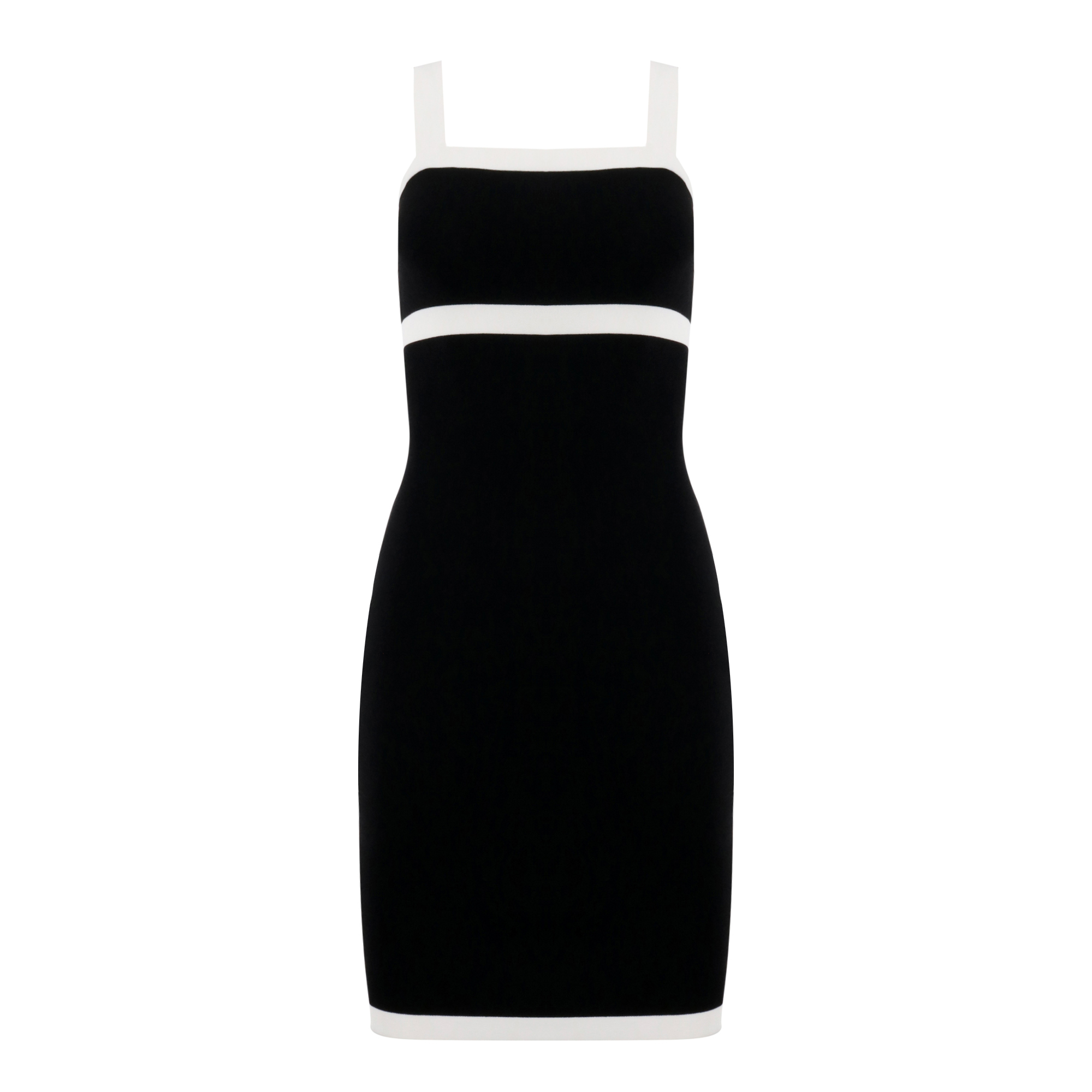 Contrasted Knit Sleeveless Mini Dress