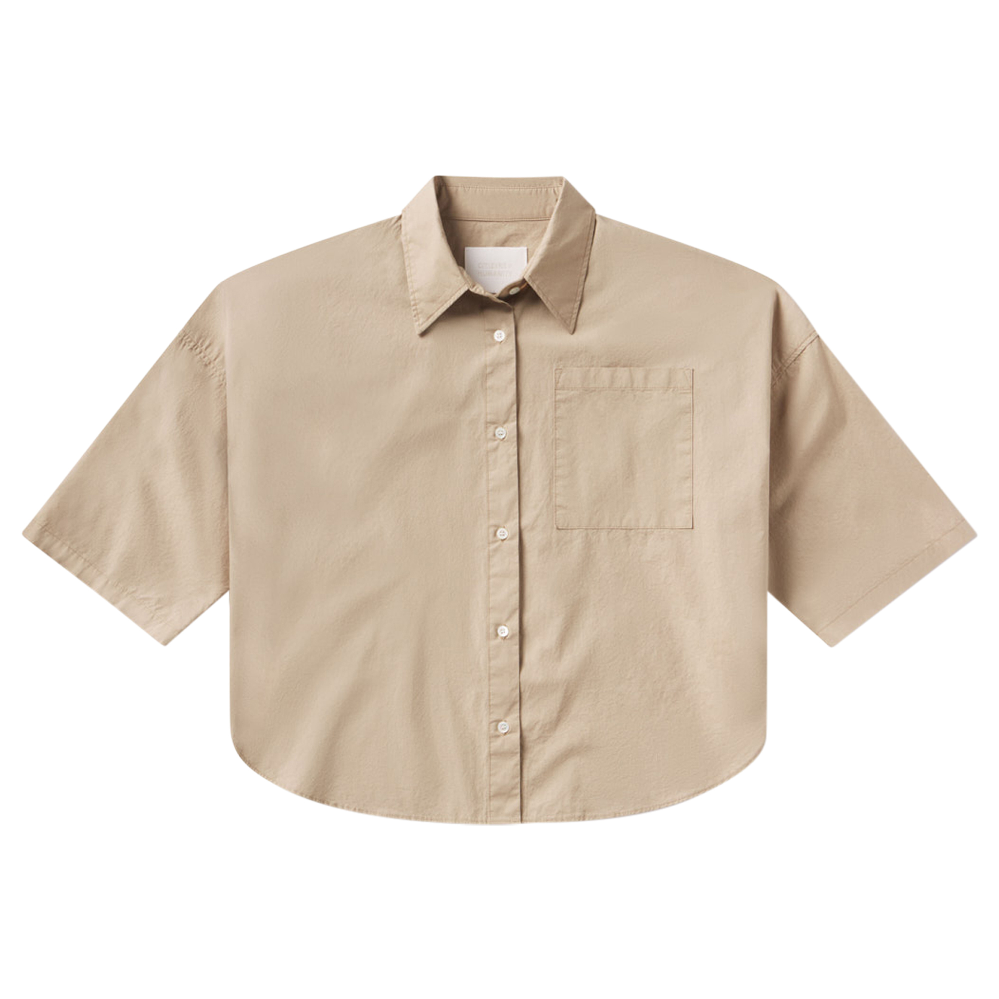Frances Short Sleeve Cropped Cape Button Up