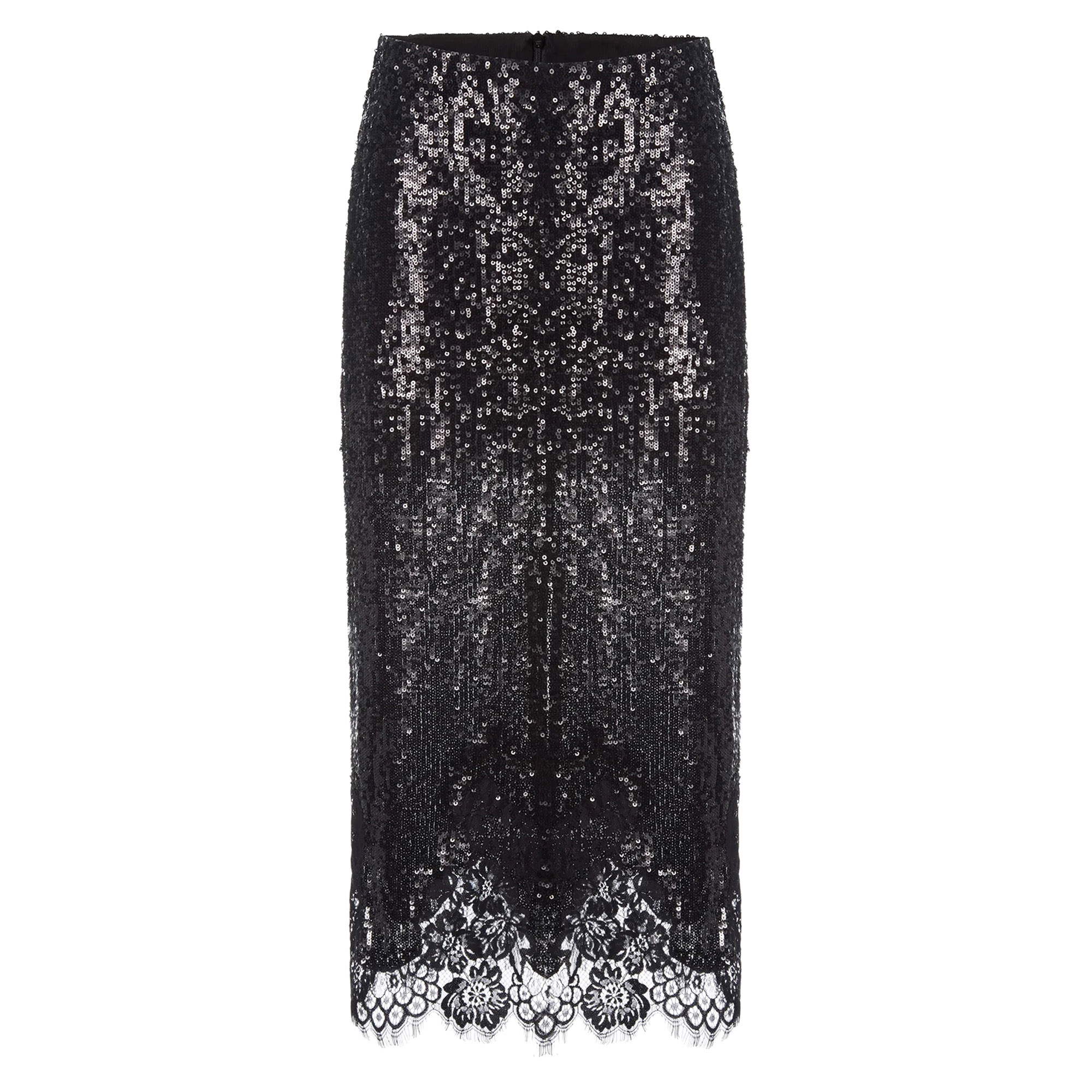 Lace Hem Sequin Skirt
