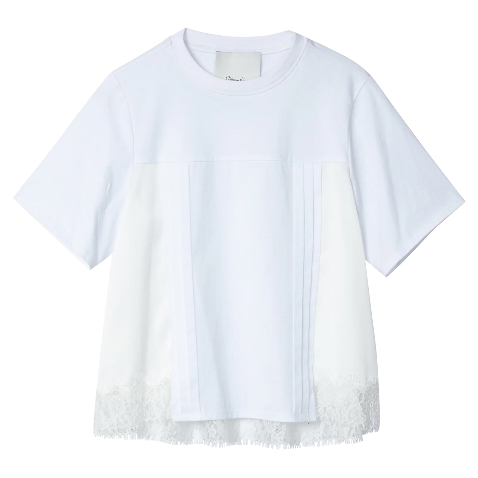 Short Sleeve Satin Lace Combo T-Shirt