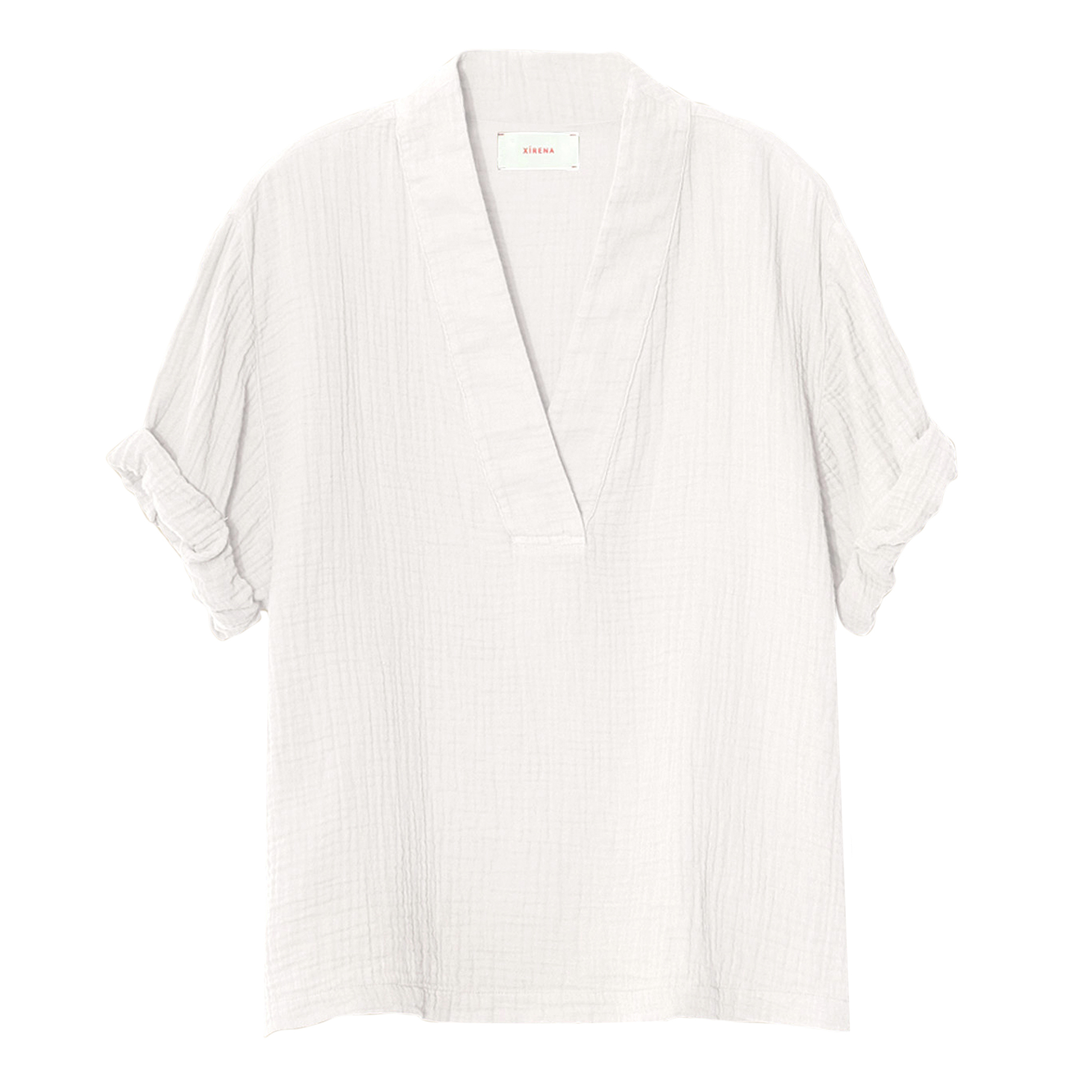 Avery Short Sleeve V-Neck Gauze Top