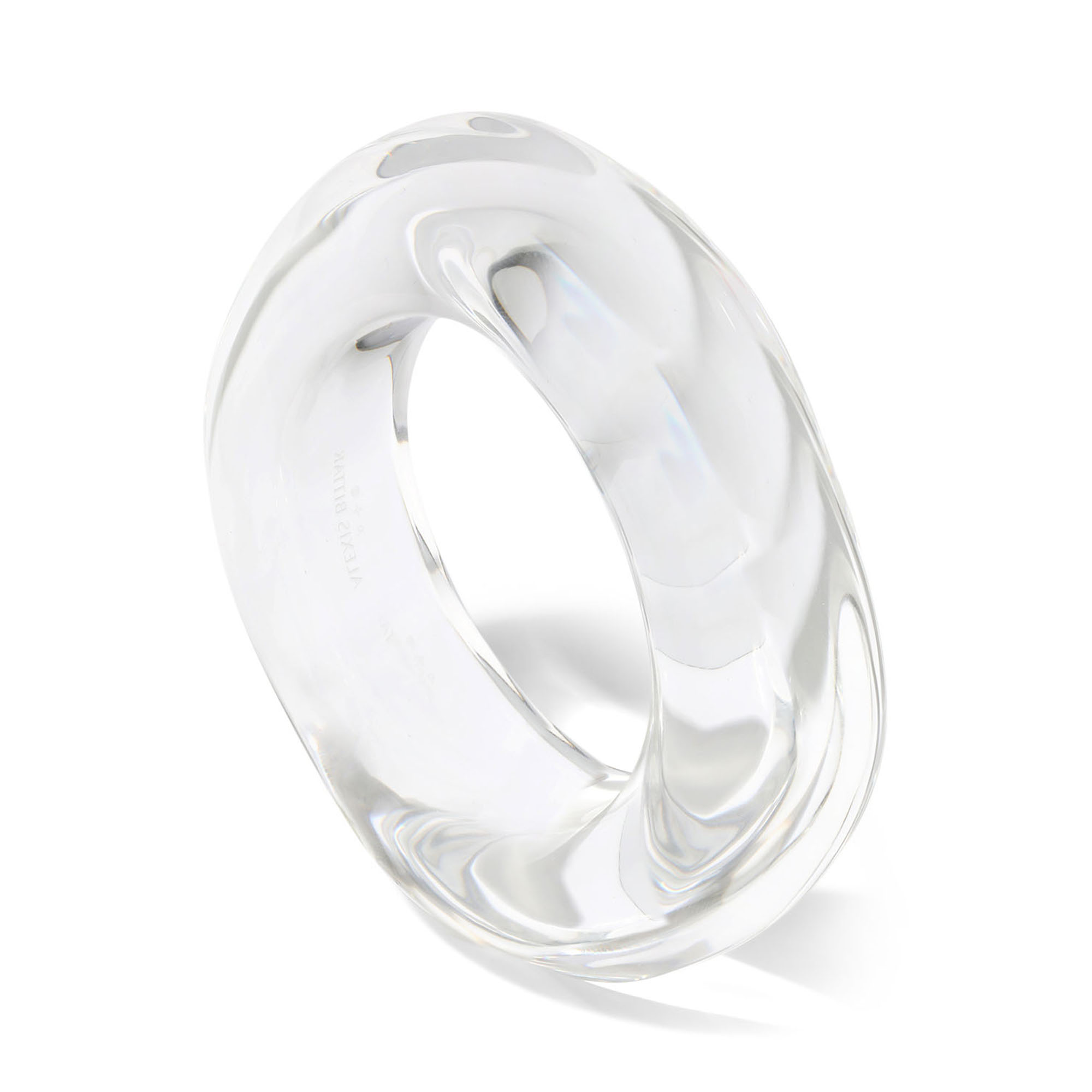 Large Lucite Wave Clear Bangle