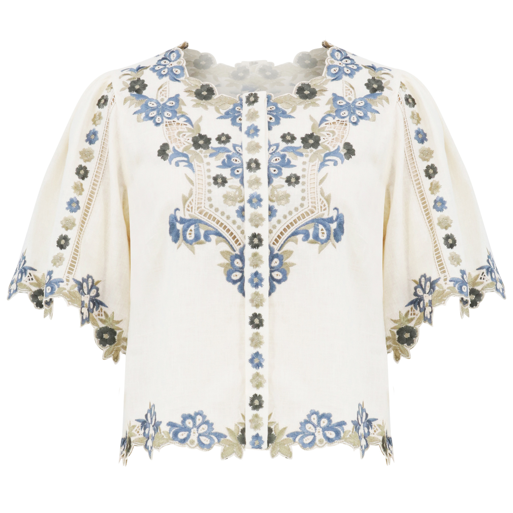 Brynn Short Sleeve Embroidered Top