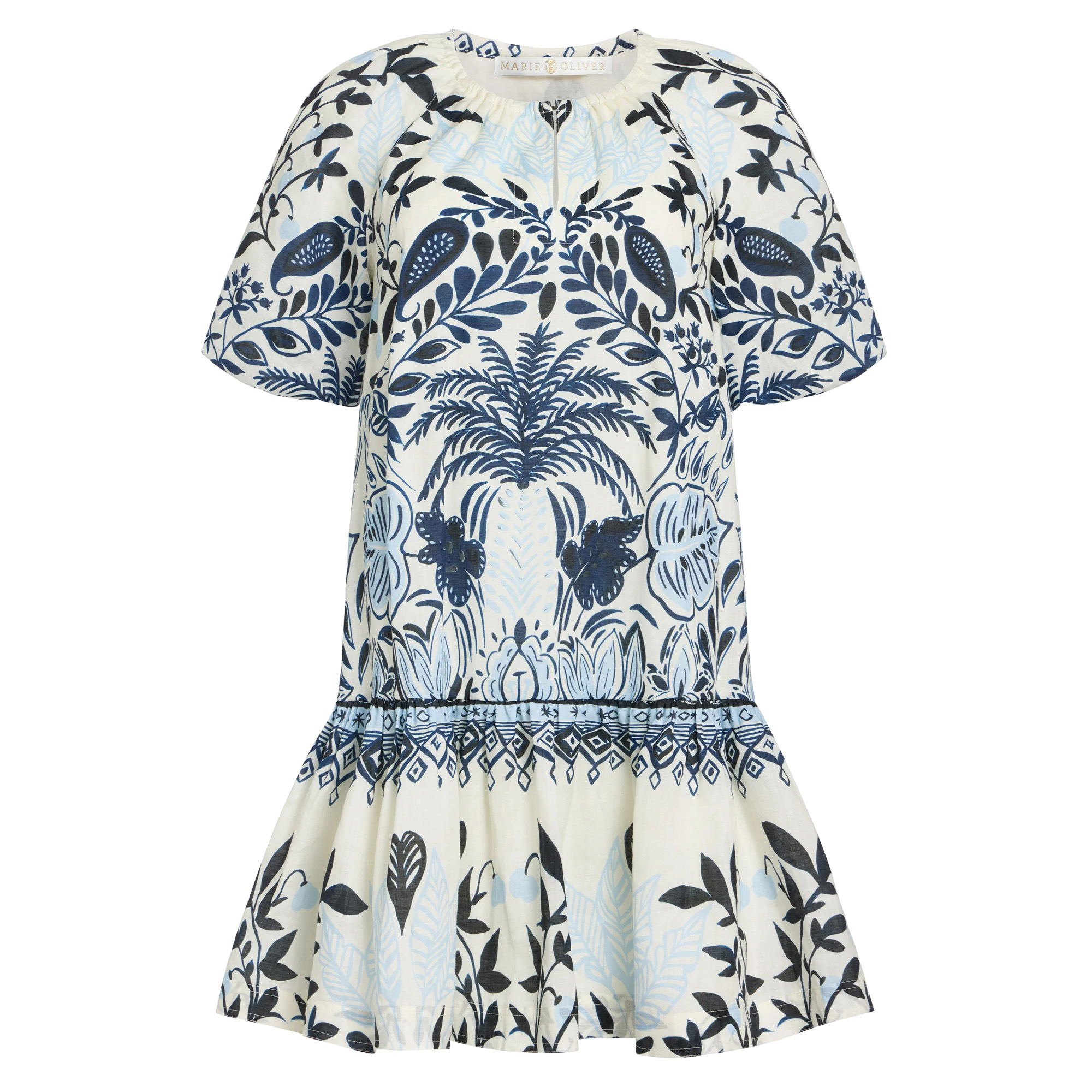 Greta Short Sleeve Drop-Waist Mini Dress