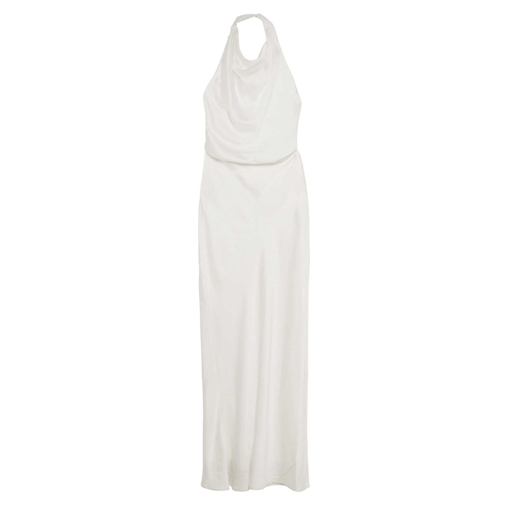 Reannon Sleeveless Draped Satin Gown