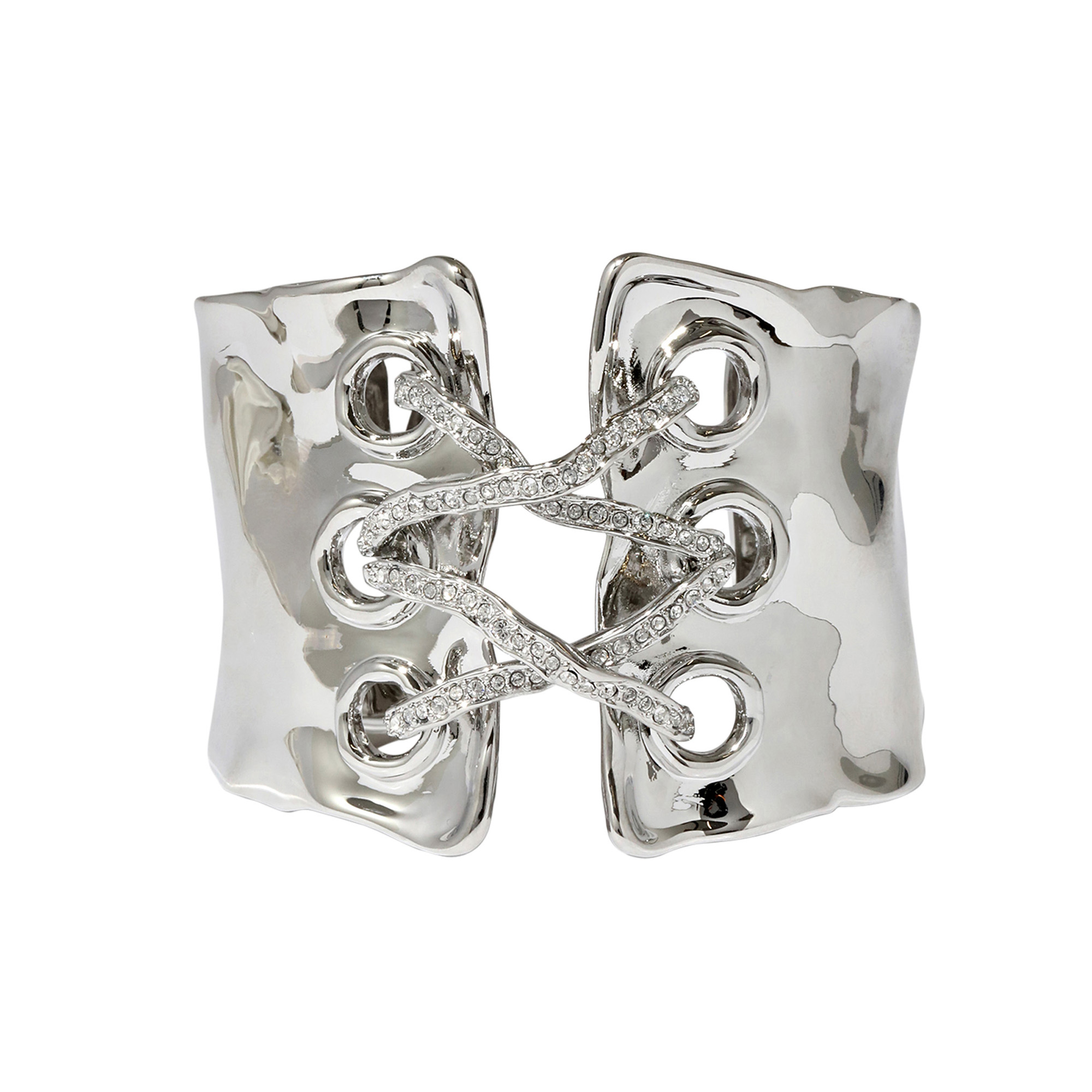 Solanales Crystal Lace Up Cuff Bracelet