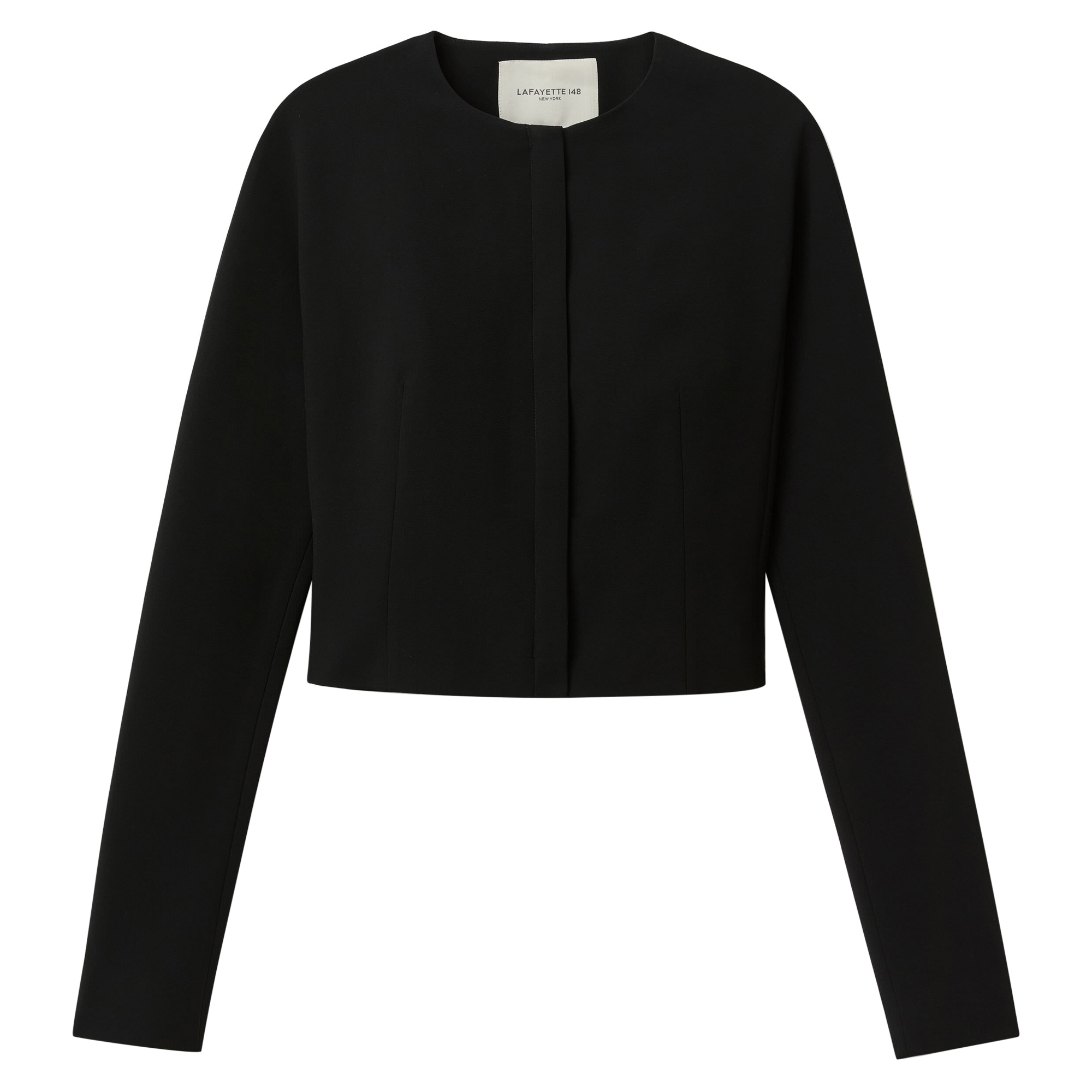 Zip Front Crepe Dolman Sleeve Cropped Jacket