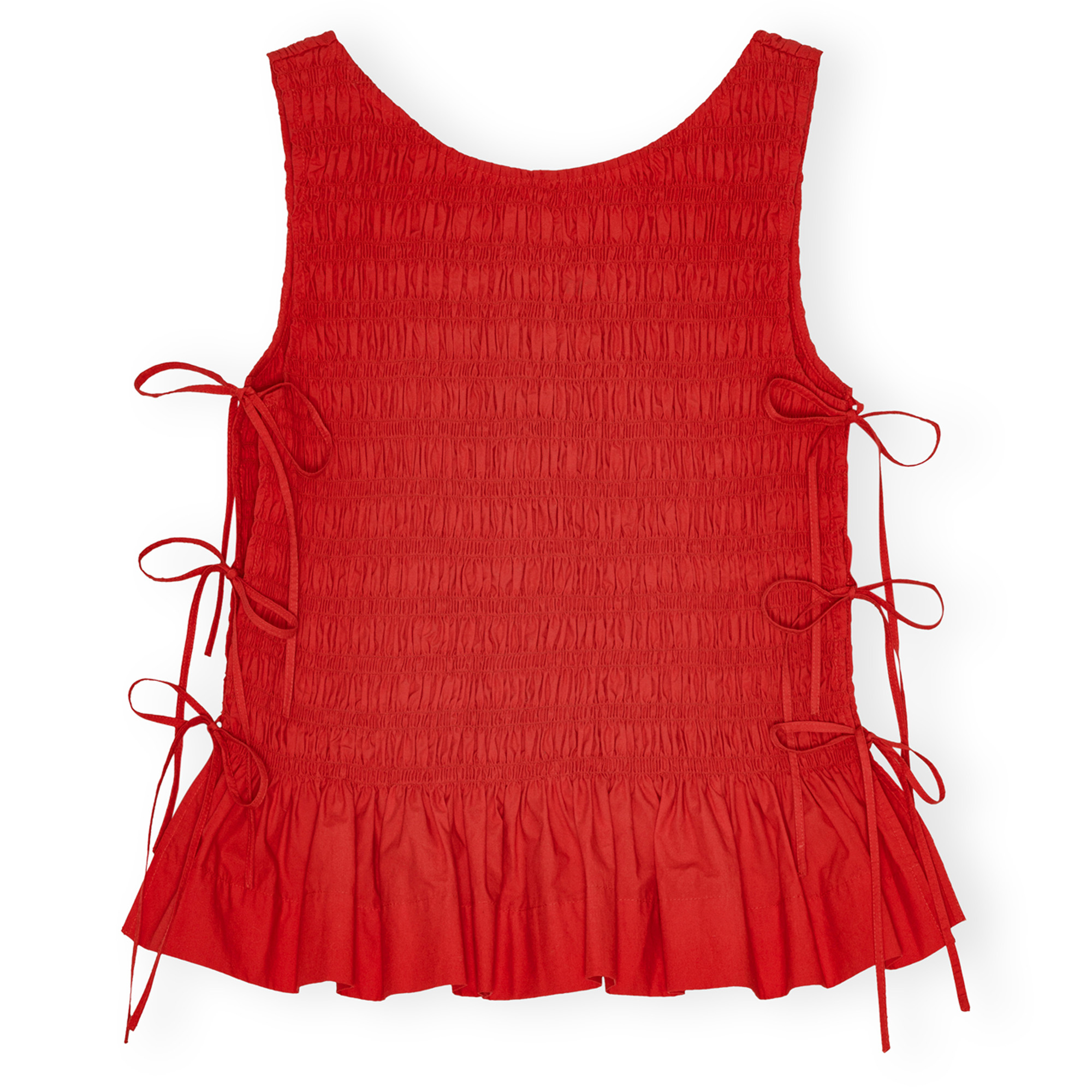 Cotton Poplin Smock Tie String Tank Top