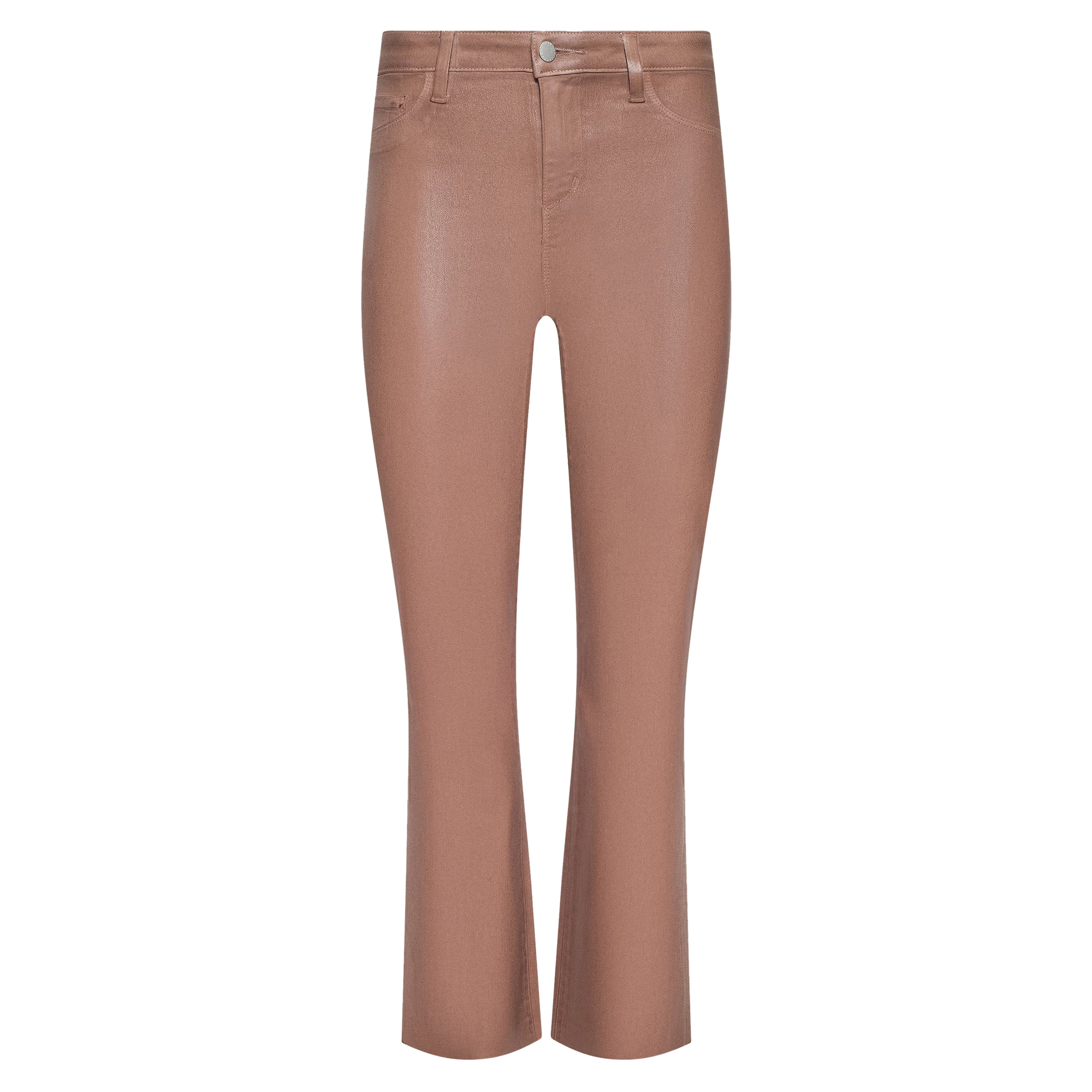 Kendra Coated High Rise Crop Flare Jean