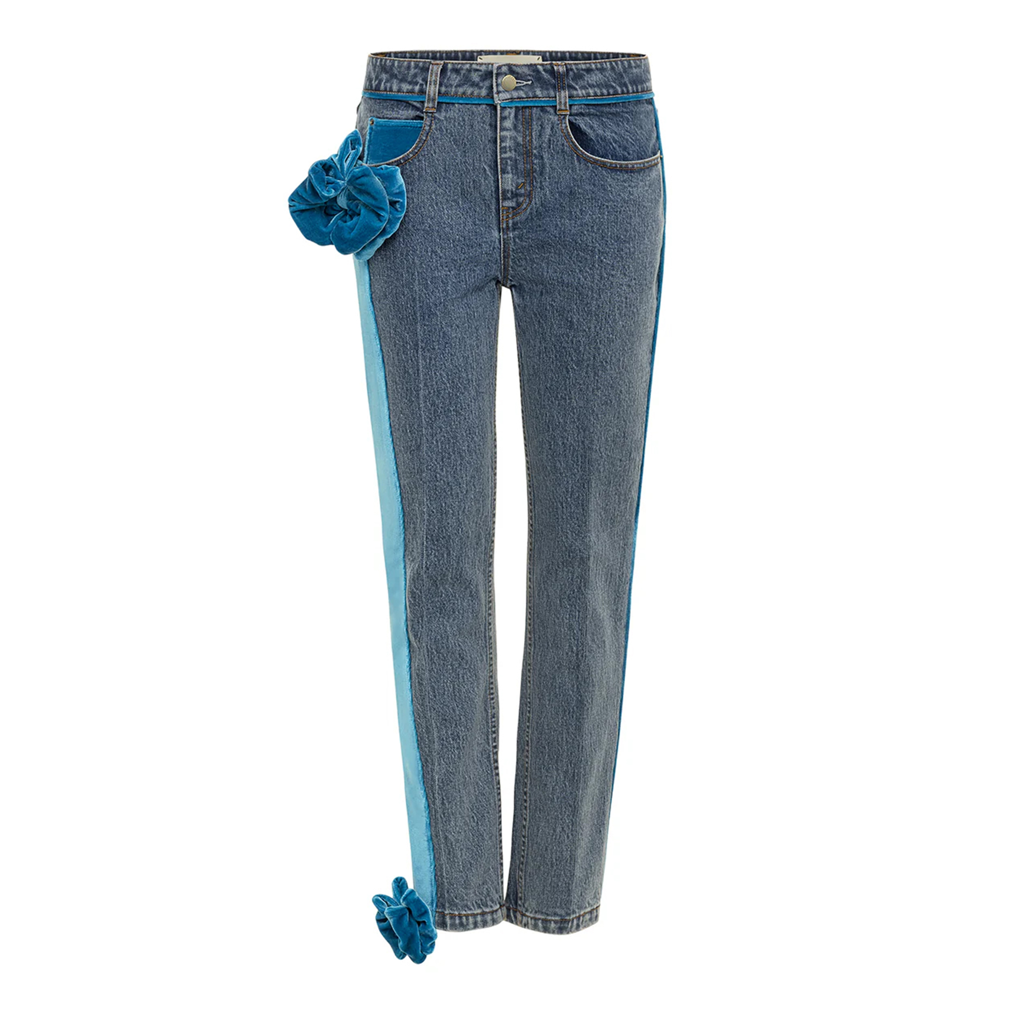 Lya Bow-Detail Straight-Leg Jeans